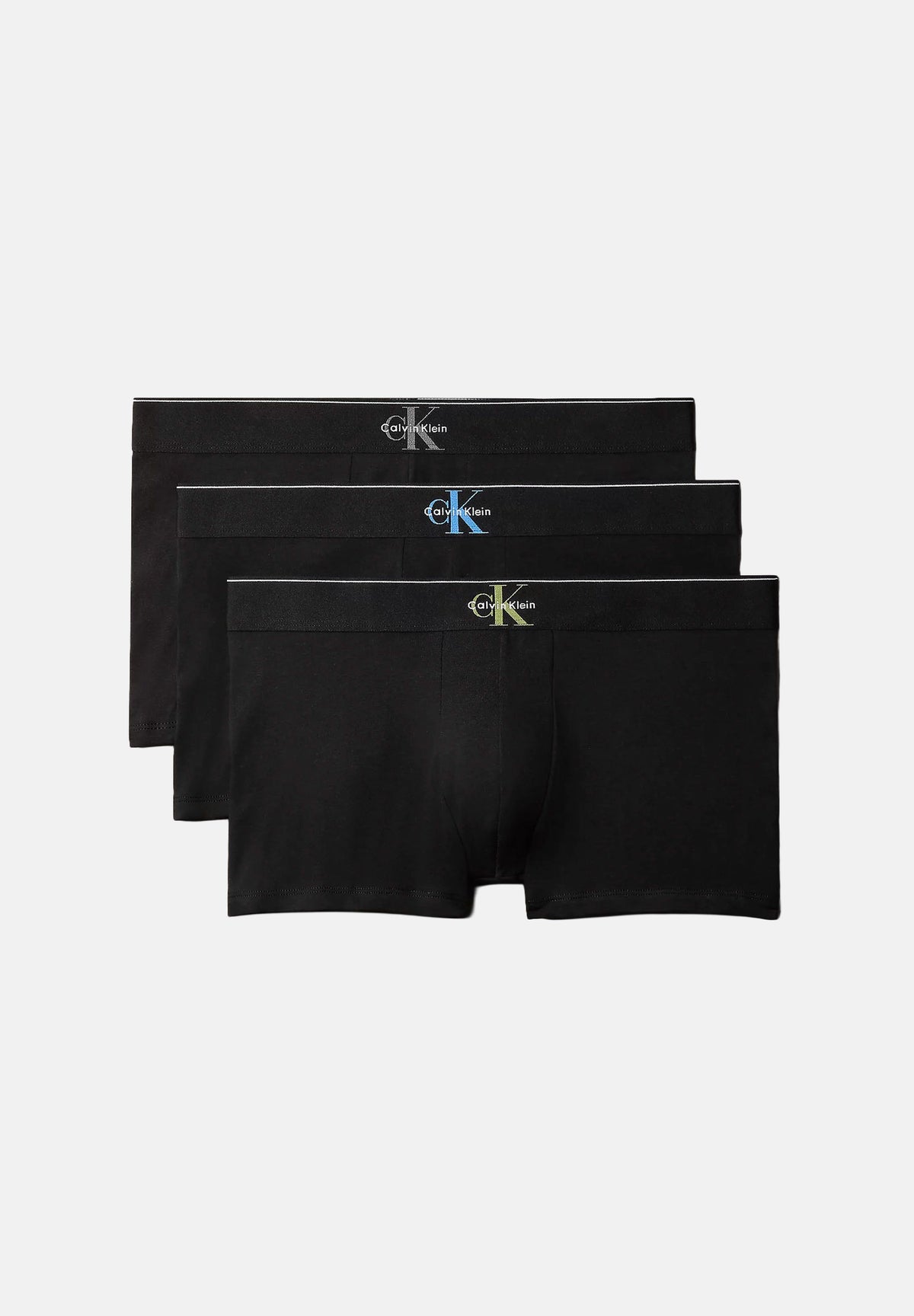 CALVIN KLEIN Boxer LOW RISE TRUNKS 3-PACK black per uomo con elastico in vita e logo monogram LV00NB4472 GUV CALVIN KLEIN