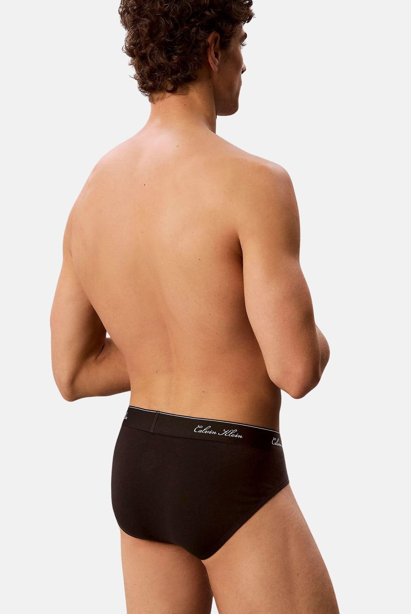 CALVIN KLEIN Slip (3 paia) TM6 neri da uomo con fascia logo iconico<BR/> LV00NB4606 TM6 CALVIN KLEIN