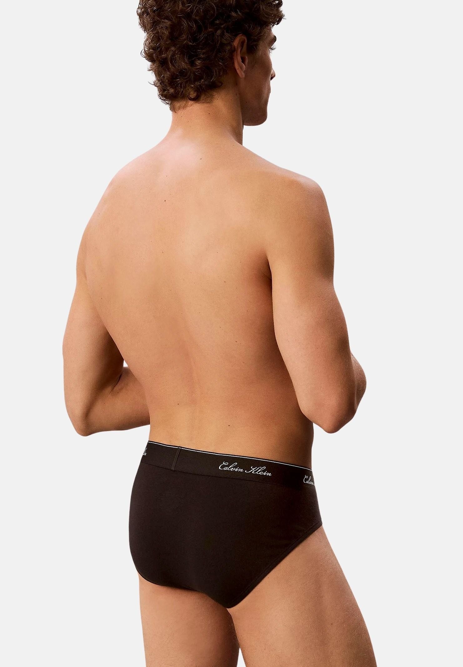 CALVIN KLEIN Slip (3 paia) TM6 neri da uomo con fascia logo iconico<BR/> LV00NB4606 TM6 CALVIN KLEIN