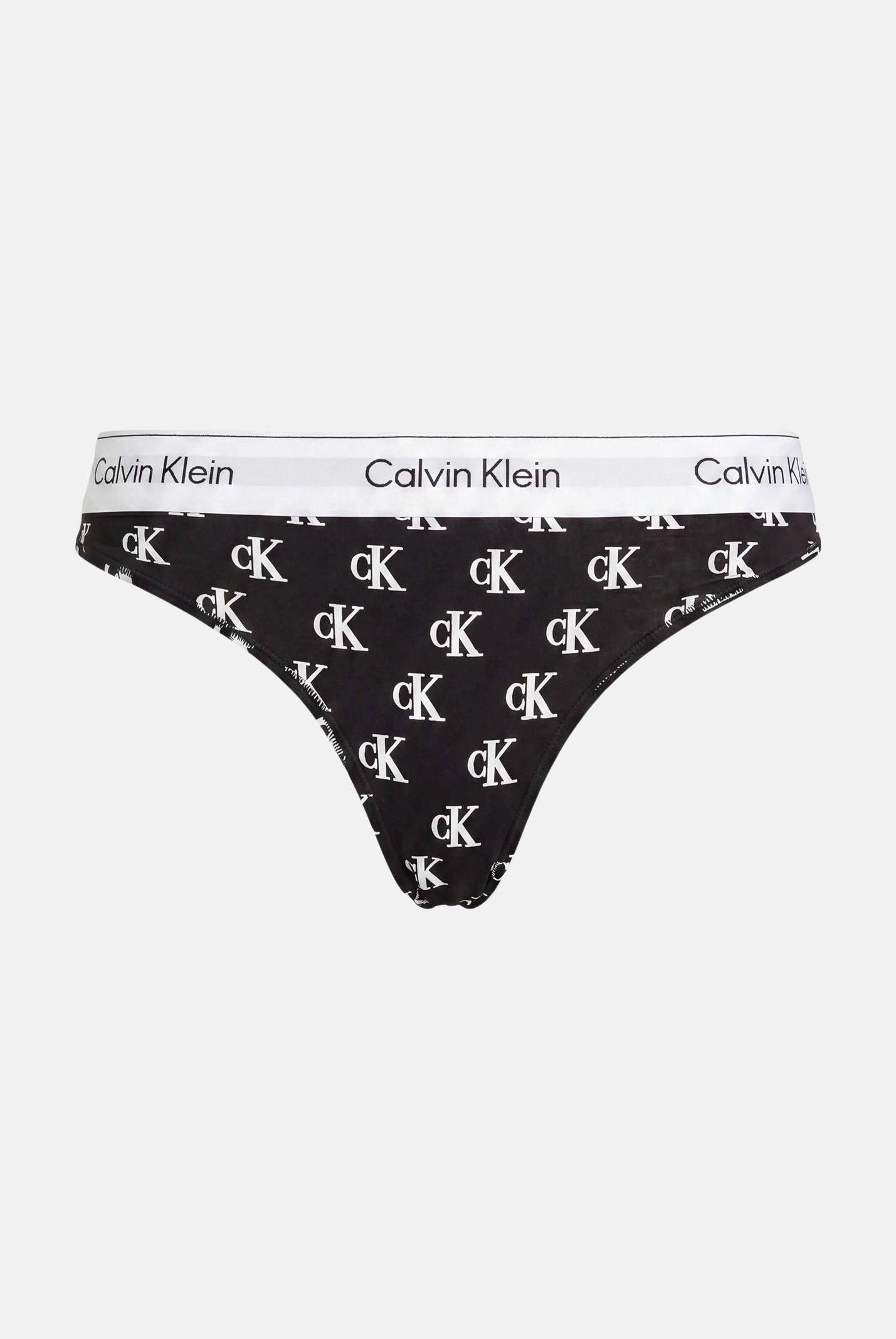 CALVIN KLEIN Perizoma ICON COTTON MODAL THONG Collegiate Logo Small Black, nero, donna. LV00QF8518 JGJ CALVIN KLEIN