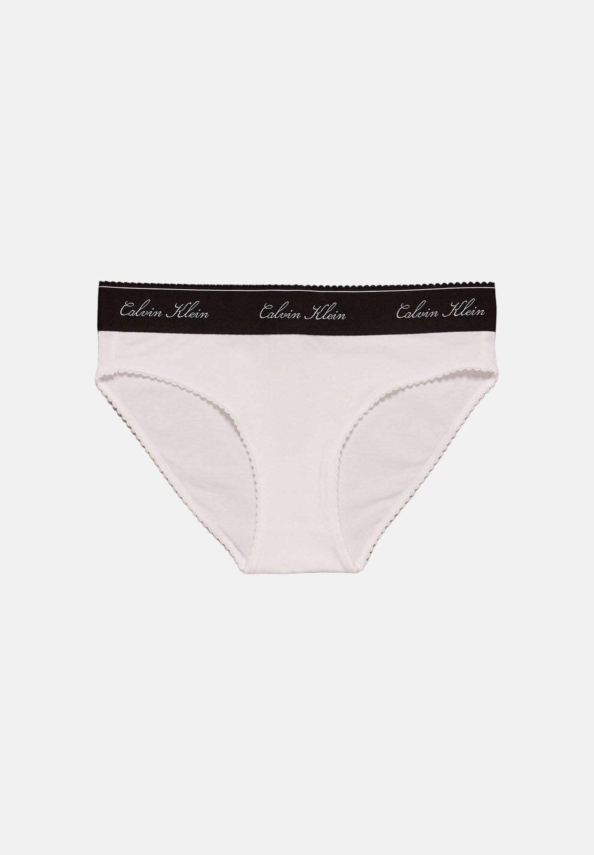 CALVIN KLEIN Slip ICON COTTON MODAL BIKINI bianco da donna con fascia logo nera LV00QF9073 100 CALVIN KLEIN
