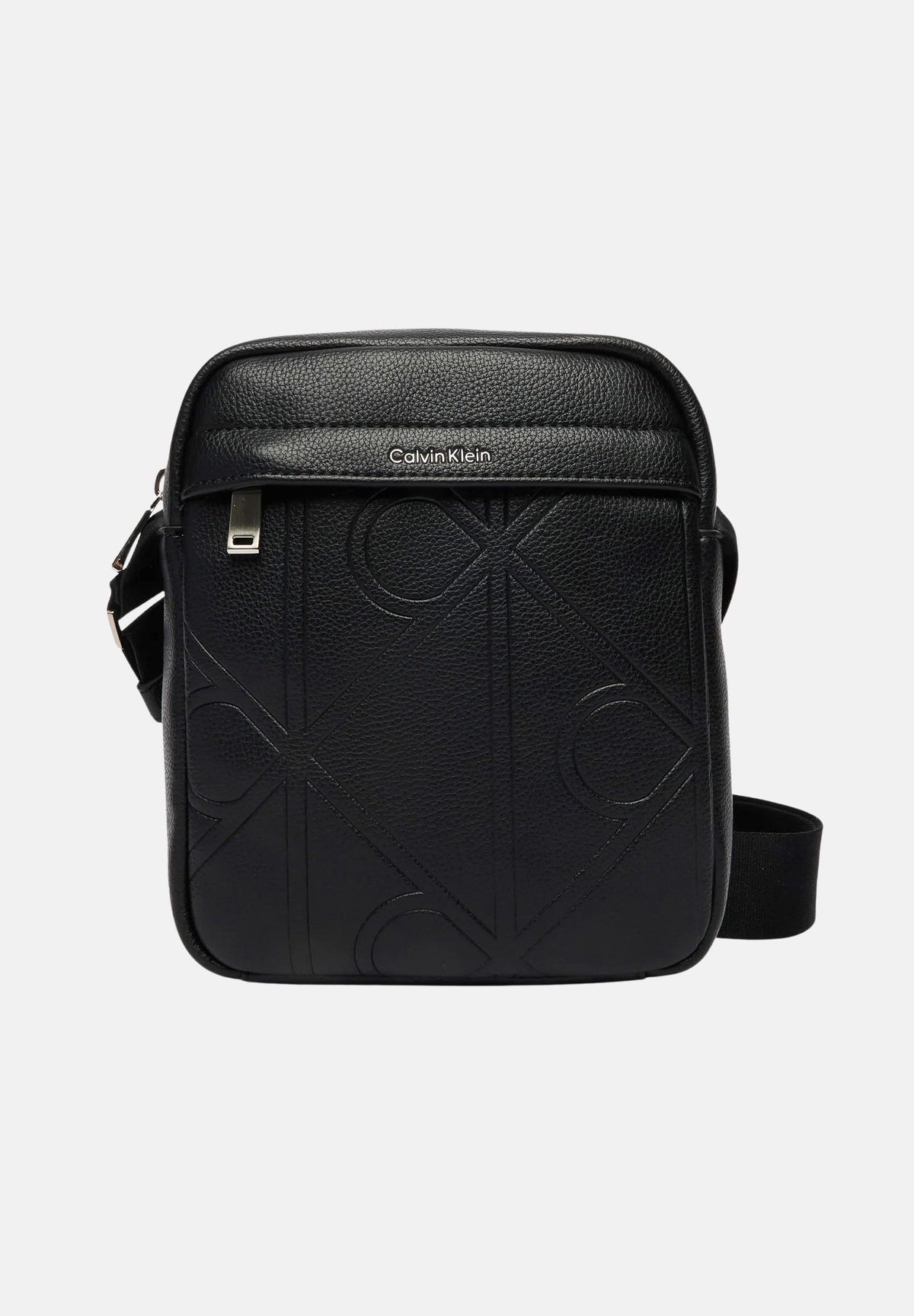 CALVIN KLEIN Borsa a tracolla in eco-pelle Emblem AOP Emboss Reporter nero da uomo LV04D3331G UB1 CALVIN KLEIN