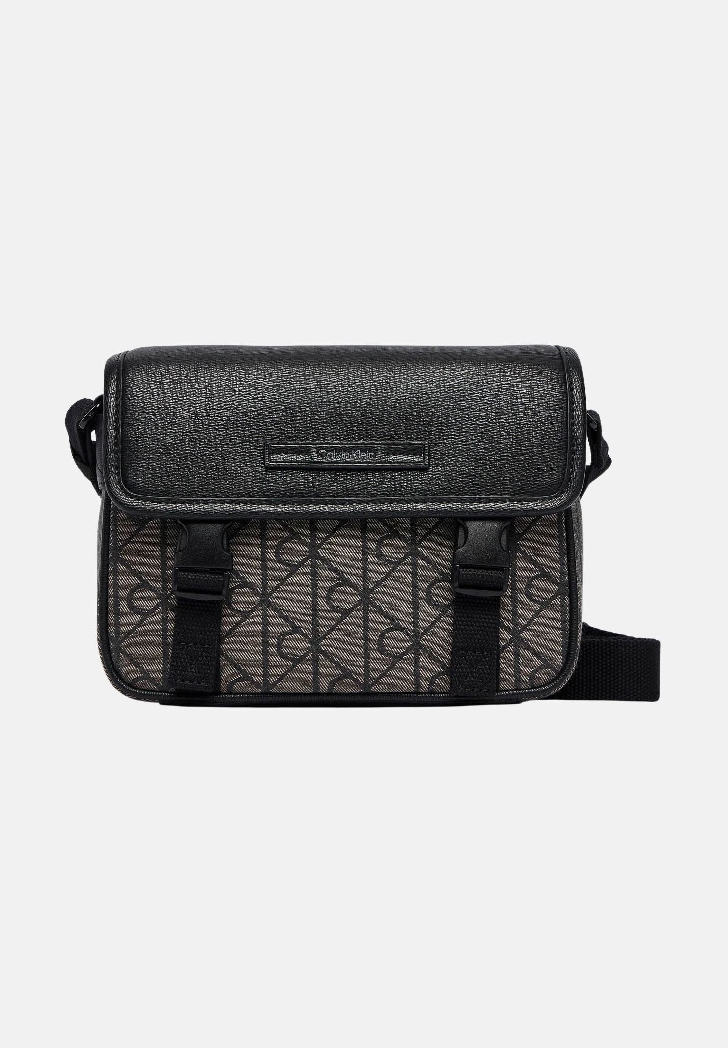 CALVIN KLEIN tracolla con logo monogram colore Lotus Beige-Black, beige e nero, uomo. LV04D3451G 7UL CALVIN KLEIN