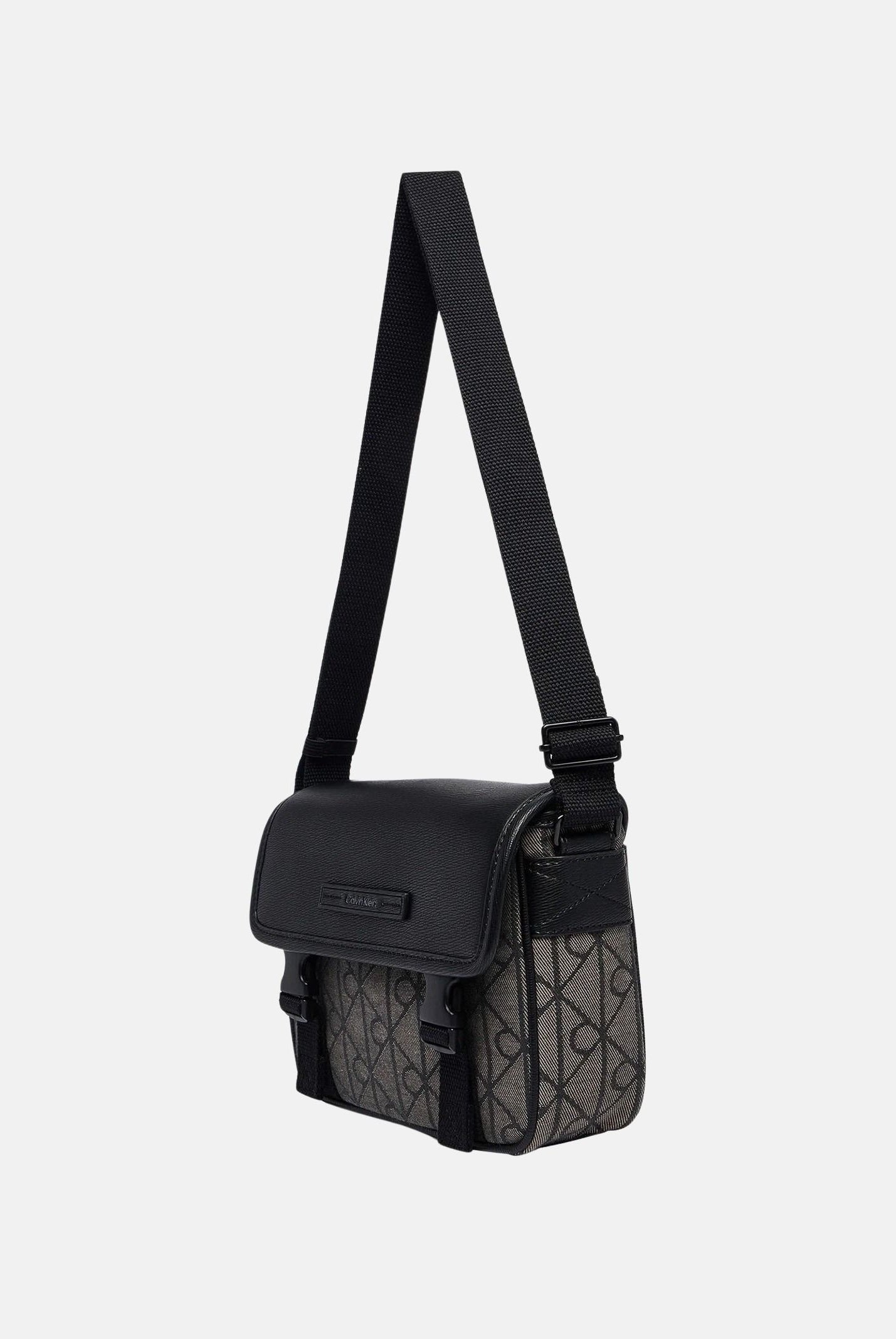 CALVIN KLEIN tracolla con logo monogram colore Lotus Beige-Black, beige e nero, uomo. LV04D3451G 7UL CALVIN KLEIN