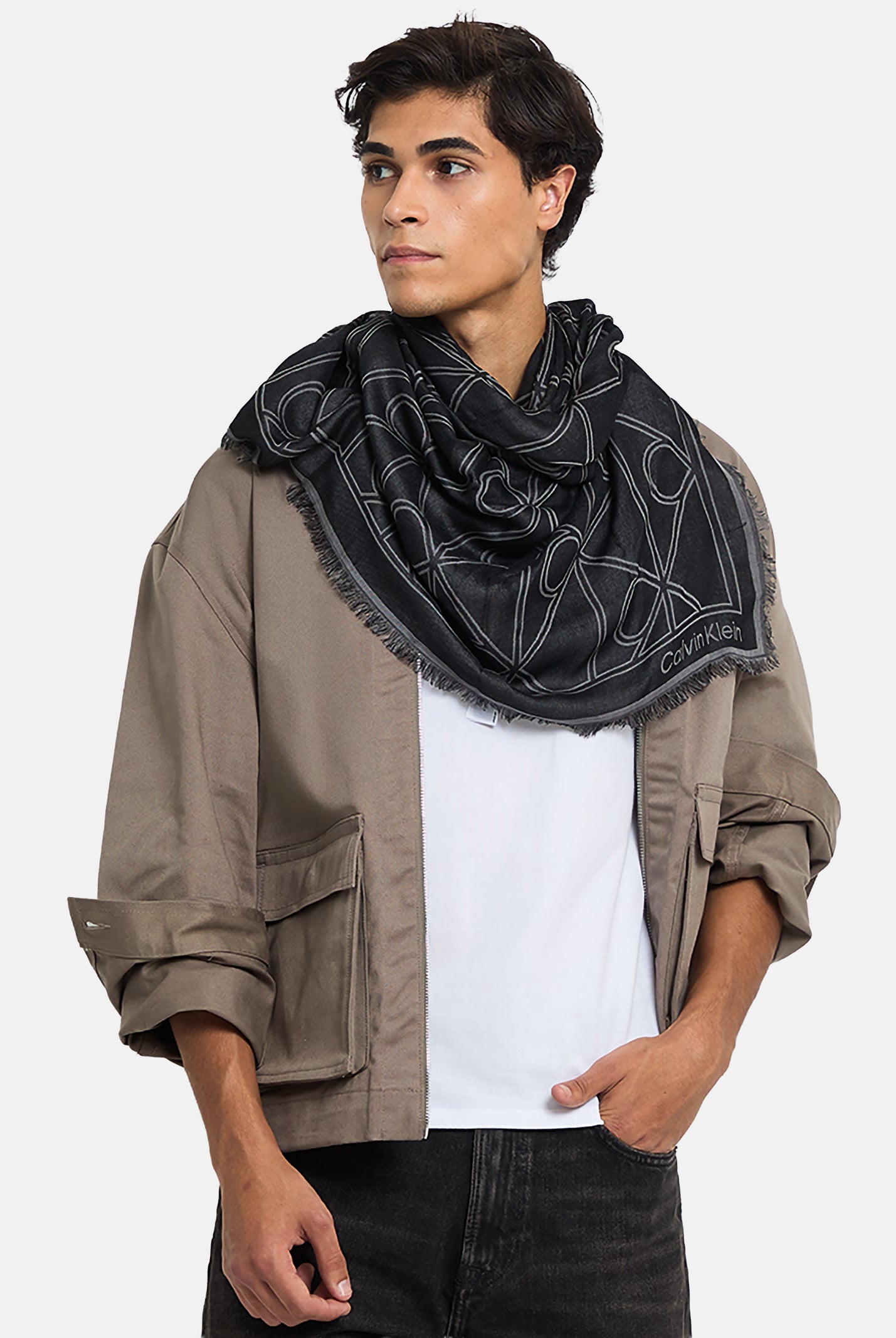 CALVIN KLEIN Pashmina nera per uomo e donna LV04D8062G UB1 CALVIN KLEIN