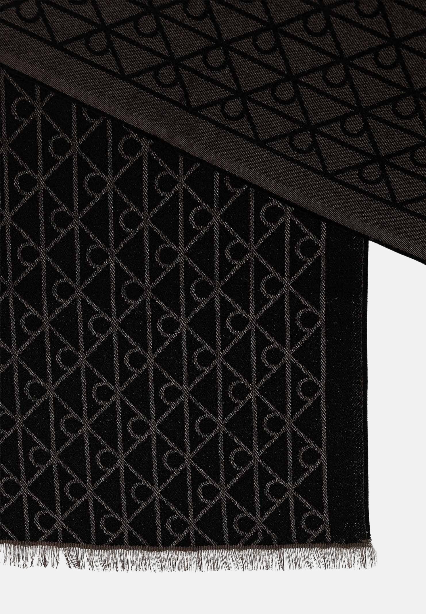 CALVIN KLEIN Pashmina nera per uomo e donna con motivo monogram LV04D8064G BAY CALVIN KLEIN