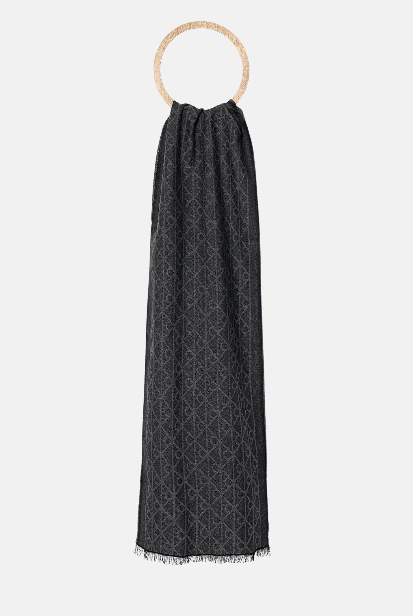 CALVIN KLEIN Pashmina grigia per uomo e donna con motivo monogram LV04D8064G UB1 CALVIN KLEIN