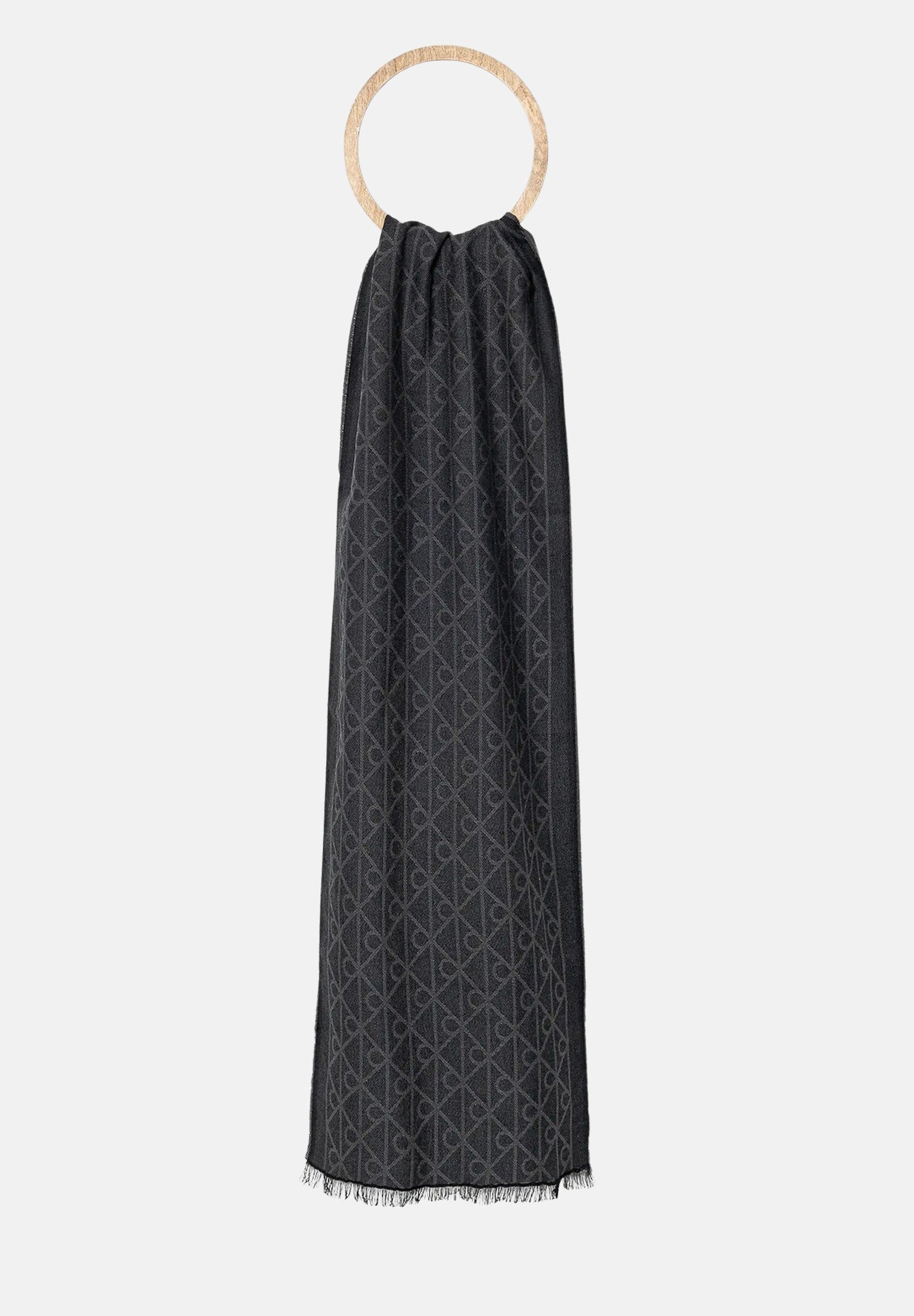 CALVIN KLEIN Pashmina grigia per uomo e donna con motivo monogram LV04D8064G UB1 CALVIN KLEIN