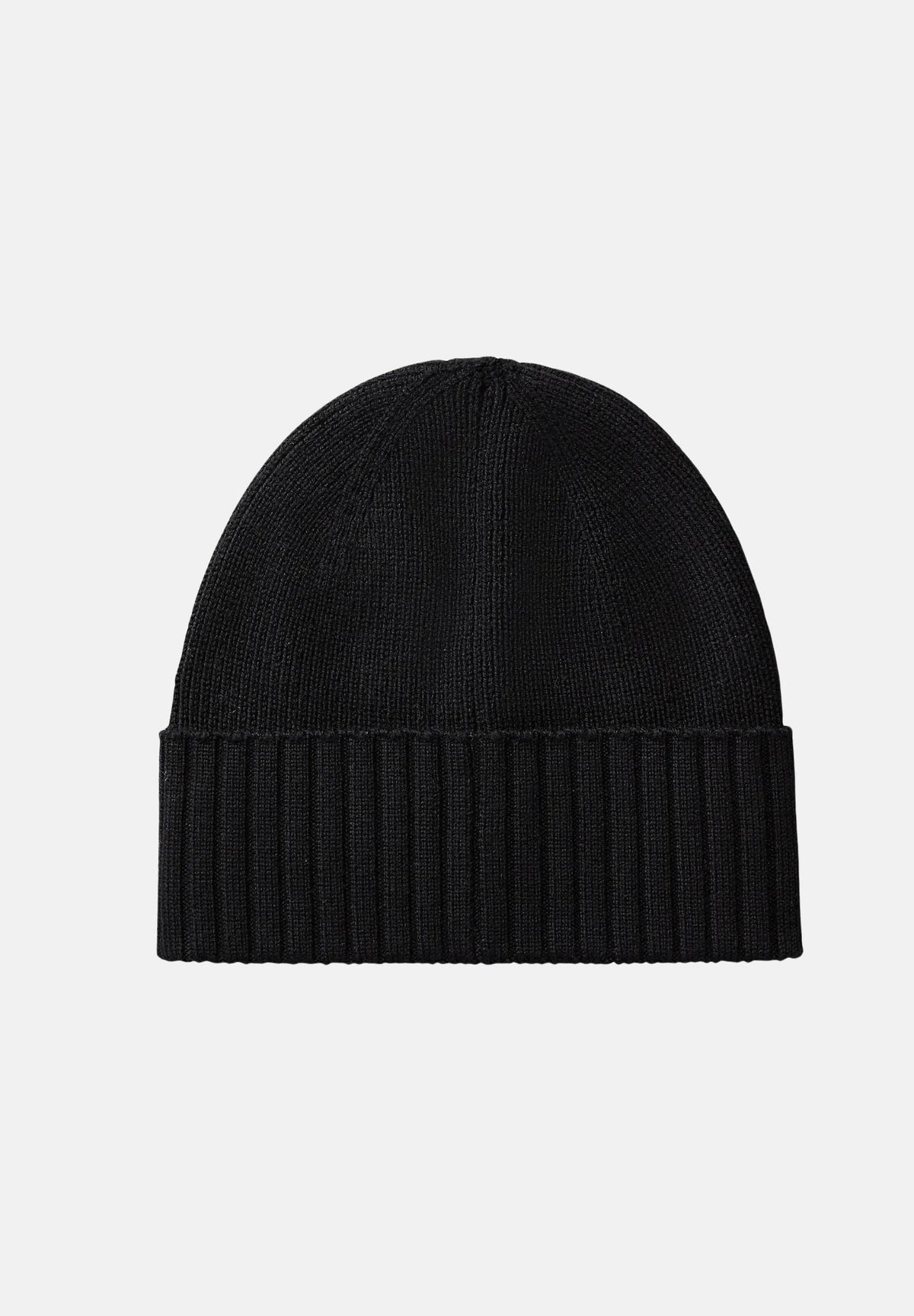 CALVIN KLEIN Berretto WOOL CASHMERE BLEND BEANIE Black nero per uomo e donna, con risvolto a coste e patch logo.<BR/> LV04D8109G UB1 CALVIN KLEIN