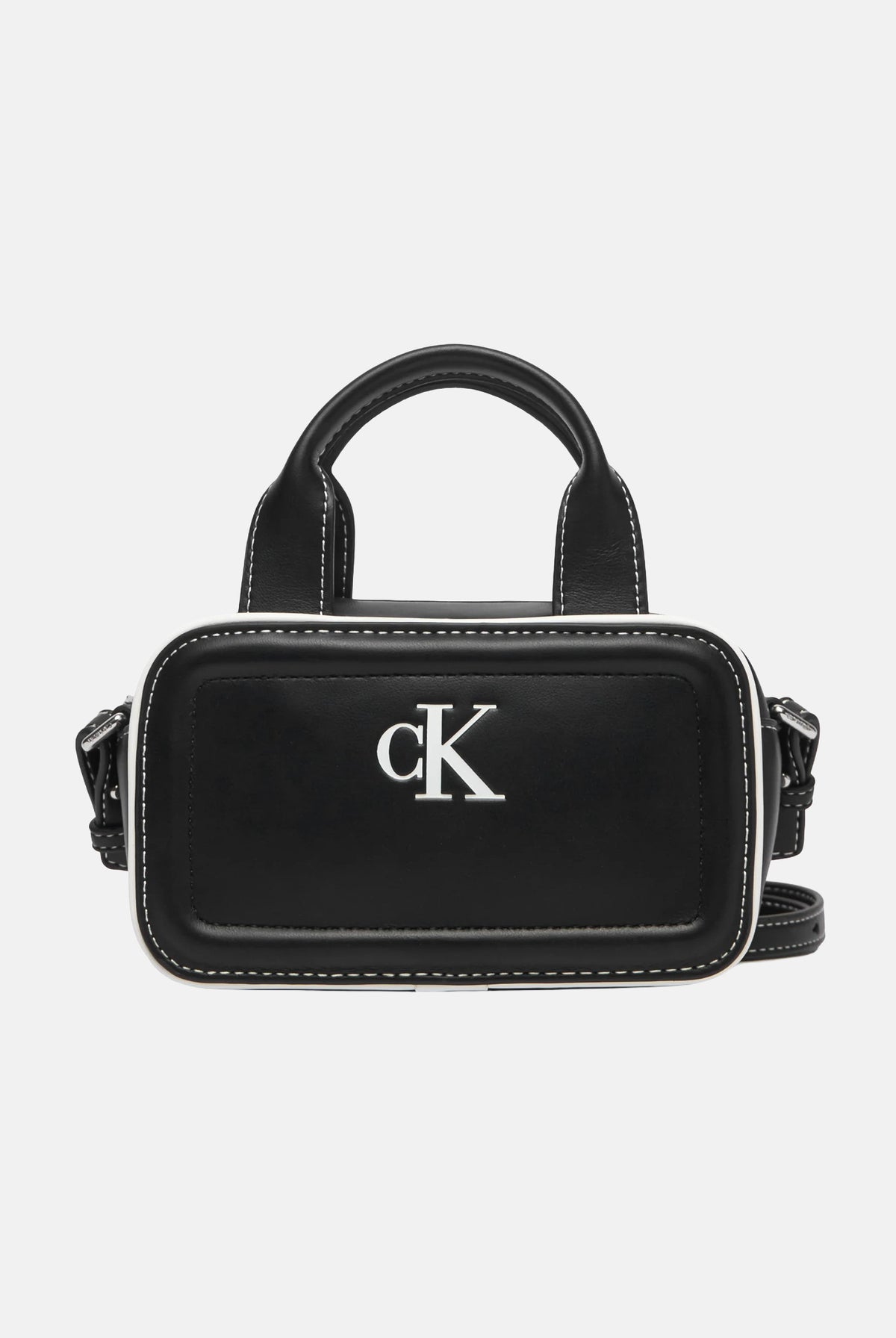 CALVIN KLEIN Borsa mini a tracolla Contrast CK Mini Bauletto nero da donna LV04F1257G UB1 CALVIN KLEIN