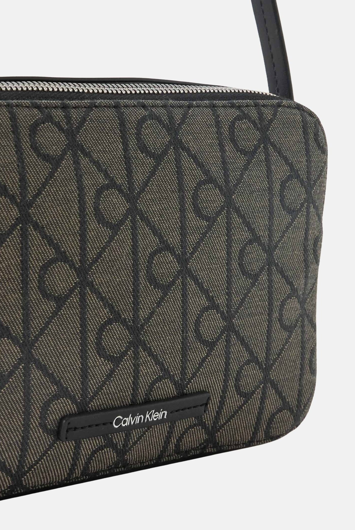 CALVIN KLEIN Borsa a tracolla Emblem Jacquard Camera Bag colore Lotus Beige-Black, beige e nero da donna LV04F3533G 7UL CALVIN KLEIN