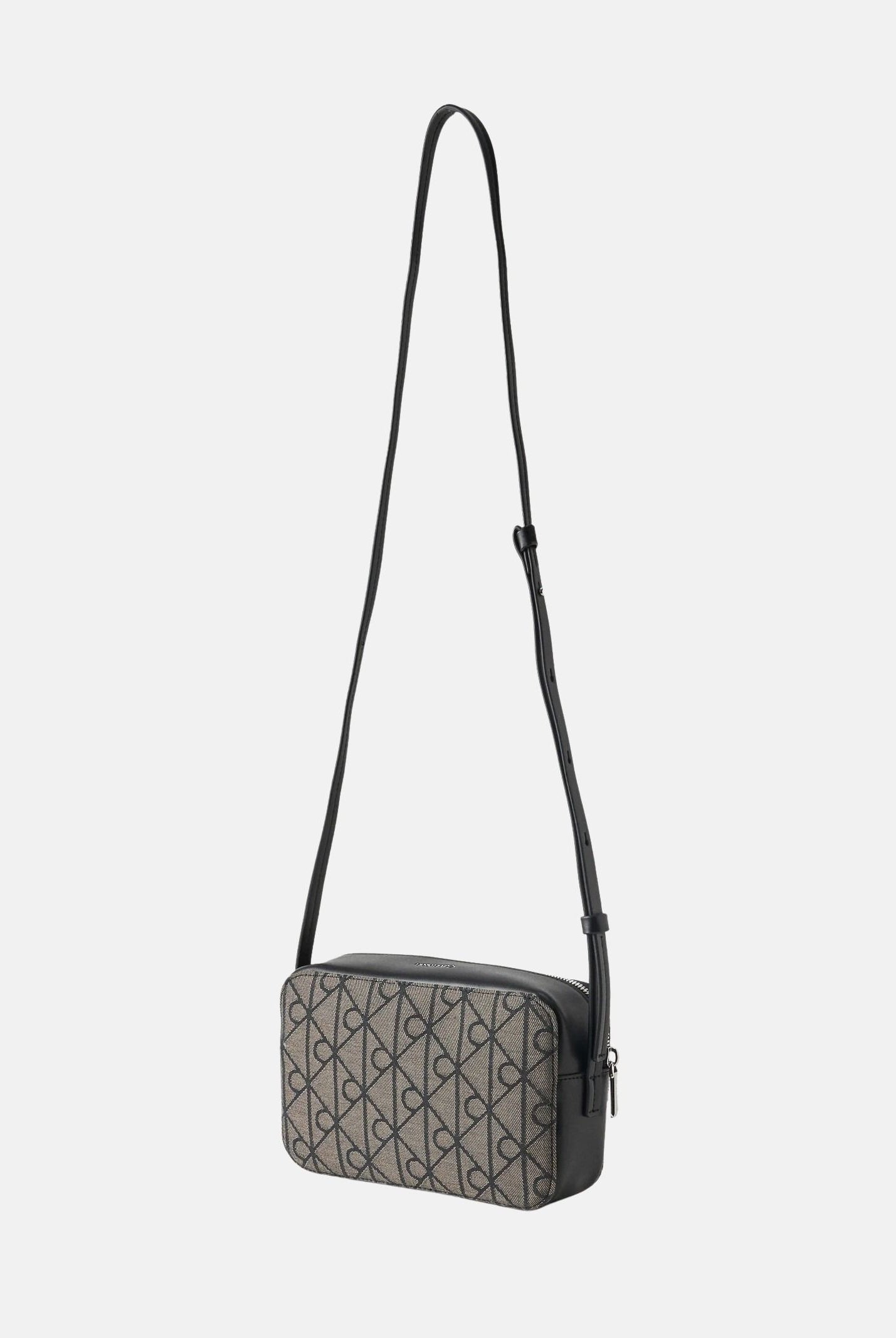 CALVIN KLEIN Borsa a tracolla Emblem Jacquard Camera Bag colore Lotus Beige-Black, beige e nero da donna LV04F3533G 7UL CALVIN KLEIN