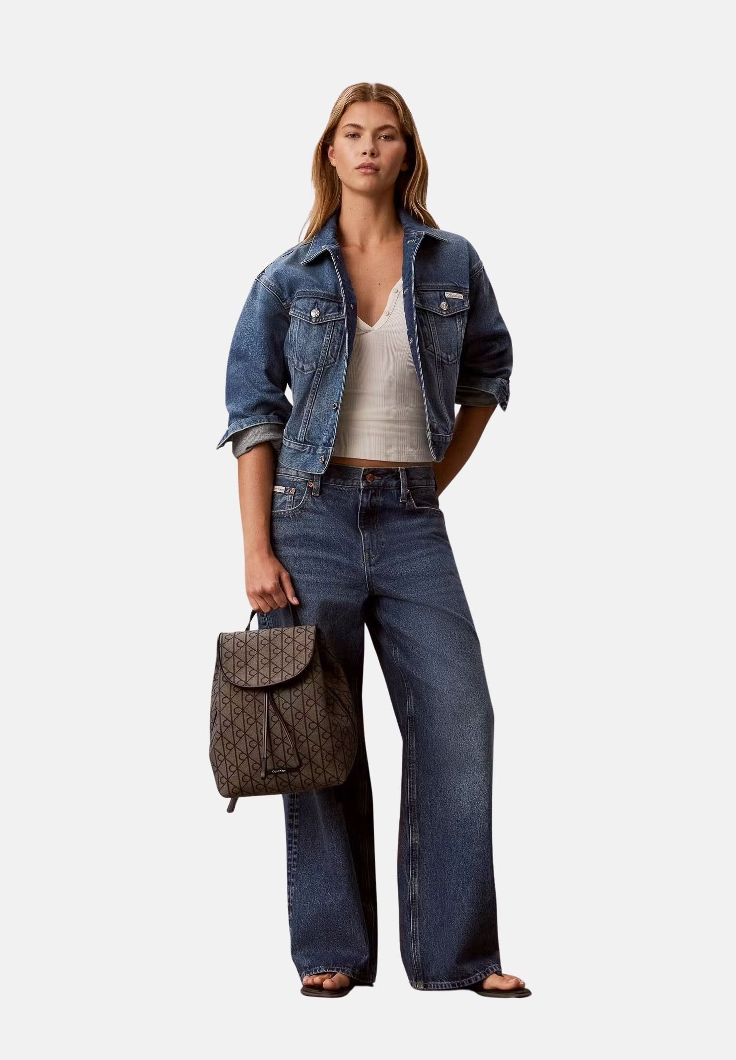 Calvin Klein zaino Emblem Jacquard Camera Bag in Lotus beige da donna LV04F3536G 7UL CALVIN KLEIN