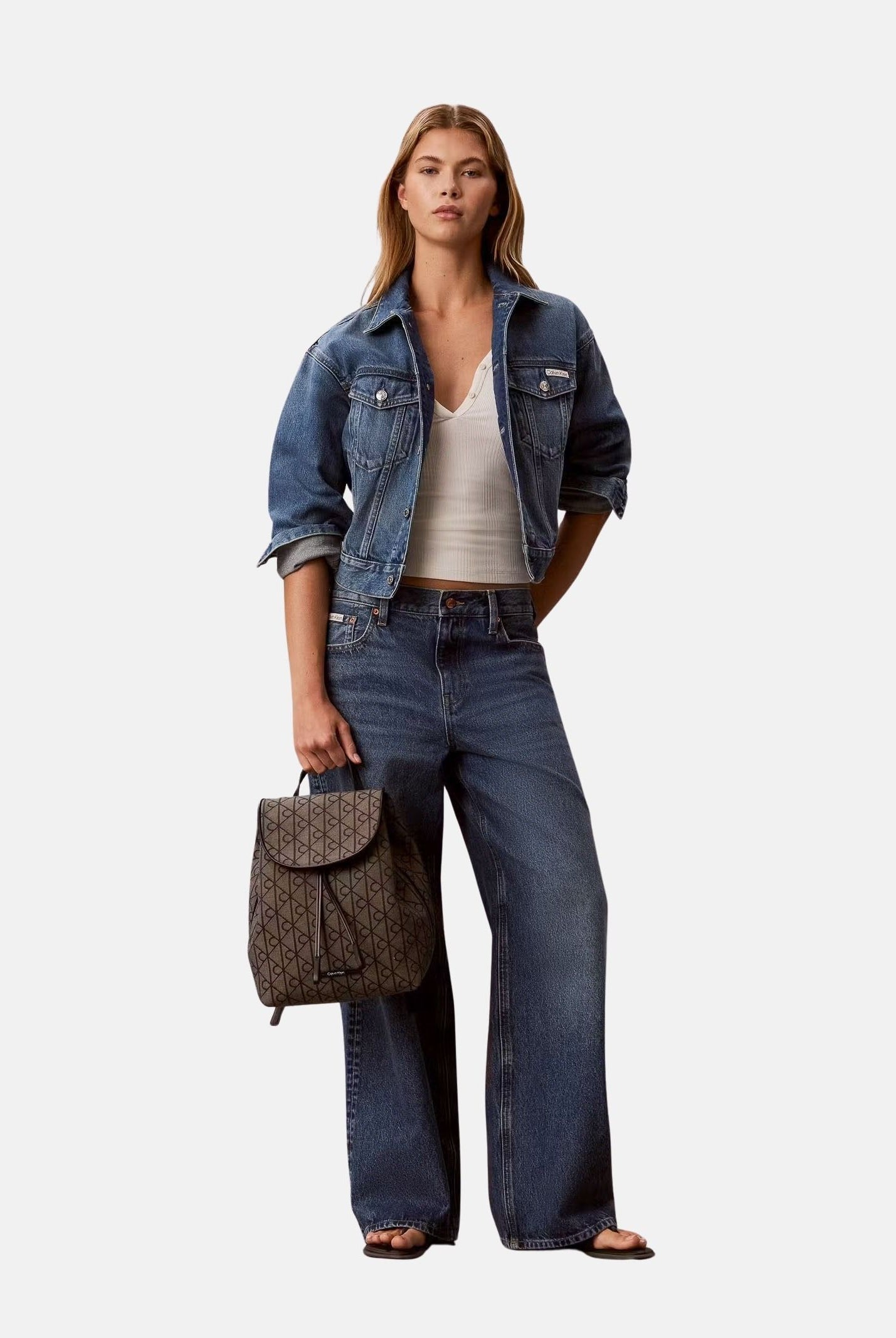 Calvin Klein zaino Emblem Jacquard Camera Bag in Lotus beige da donna LV04F3536G 7UL CALVIN KLEIN