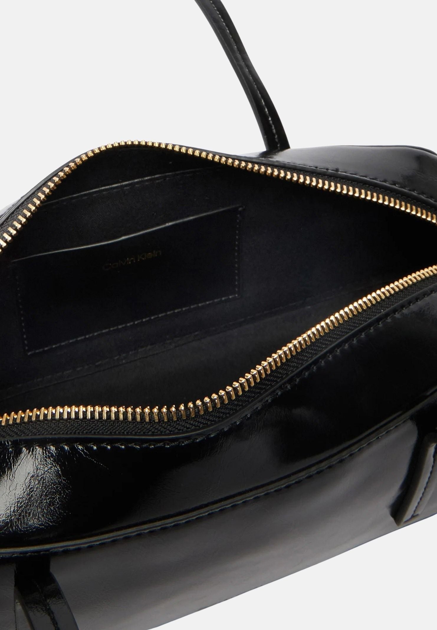 CALVIN KLEIN borsa a spalla Foil Logo Glossy Bauletto, colore UB1 Black LV04F3638G UB1 CALVIN KLEIN