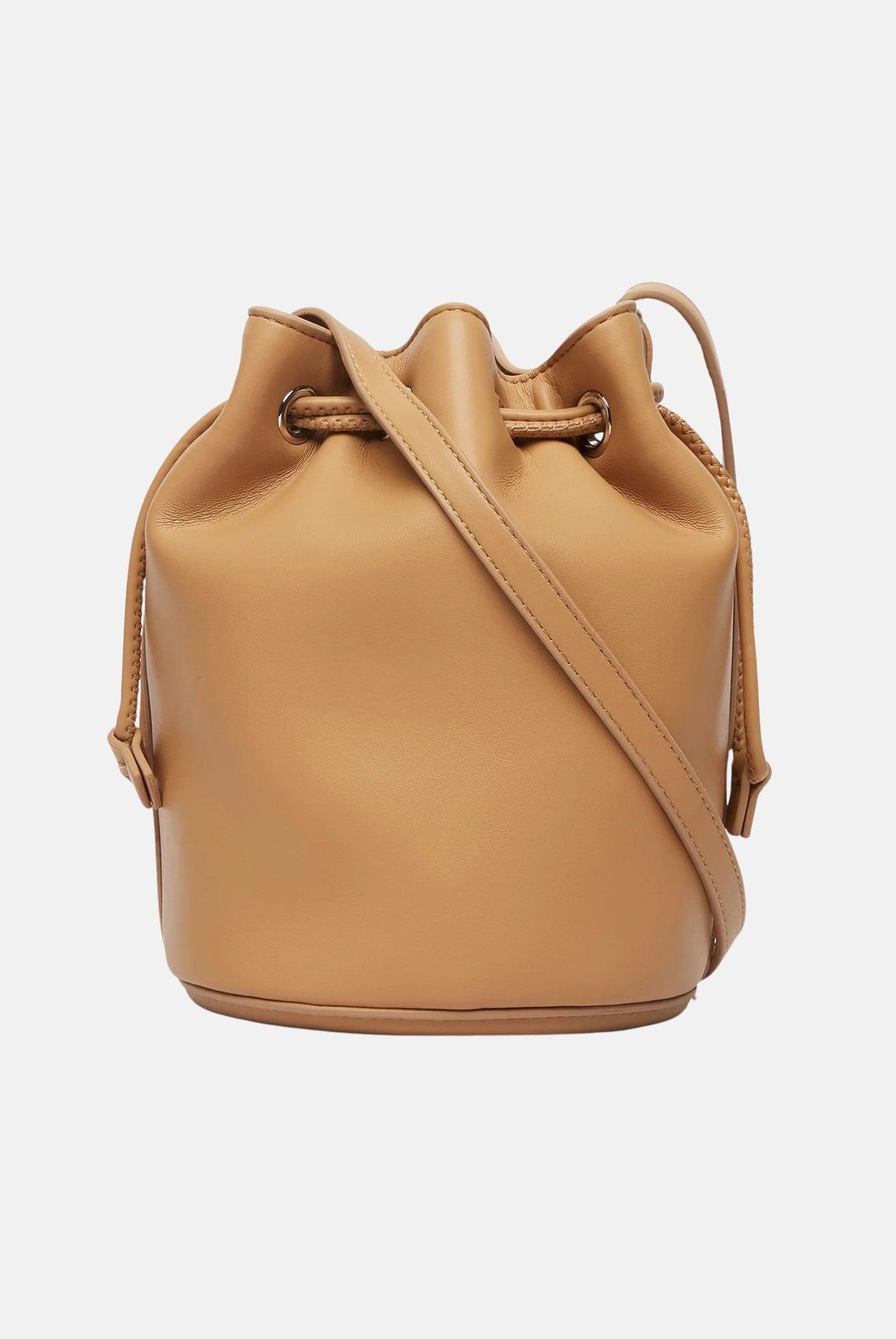 Calvin Klein borsa a secchiello Bold CK Small Bucket Bag colore Tannin, beige cammello da donna LV04F3640G RAJ CALVIN KLEIN