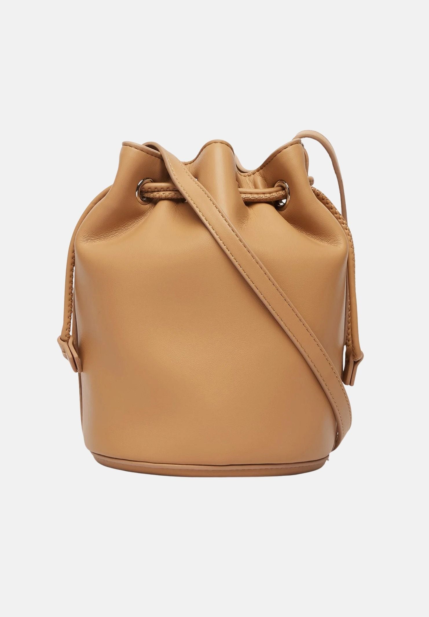 Calvin Klein borsa a secchiello Bold CK Small Bucket Bag colore Tannin, beige cammello da donna LV04F3640G RAJ CALVIN KLEIN