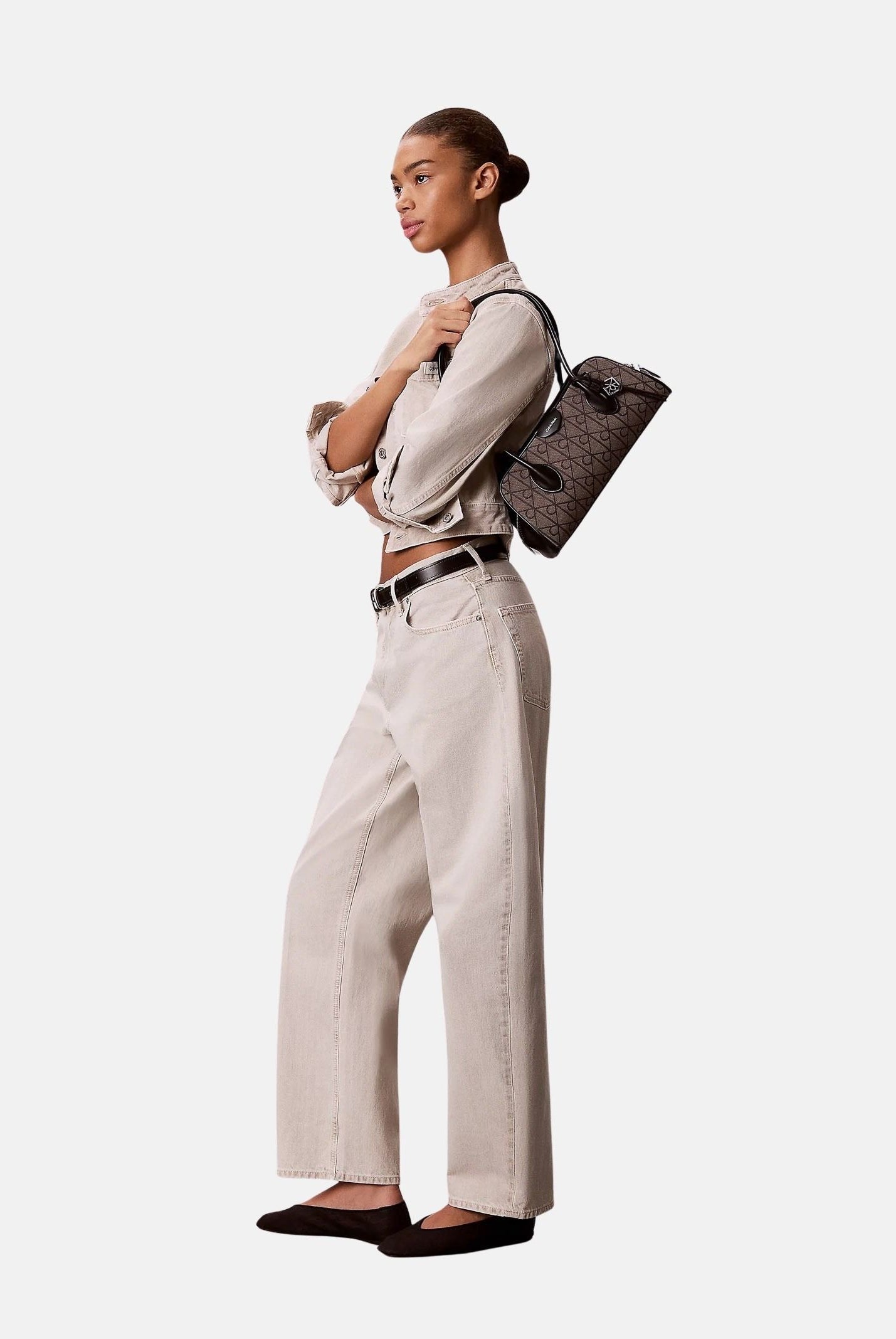 CALVIN KLEIN Borsa a spalla con emblema jacquard LV04F3744G 8E3 CALVIN KLEIN