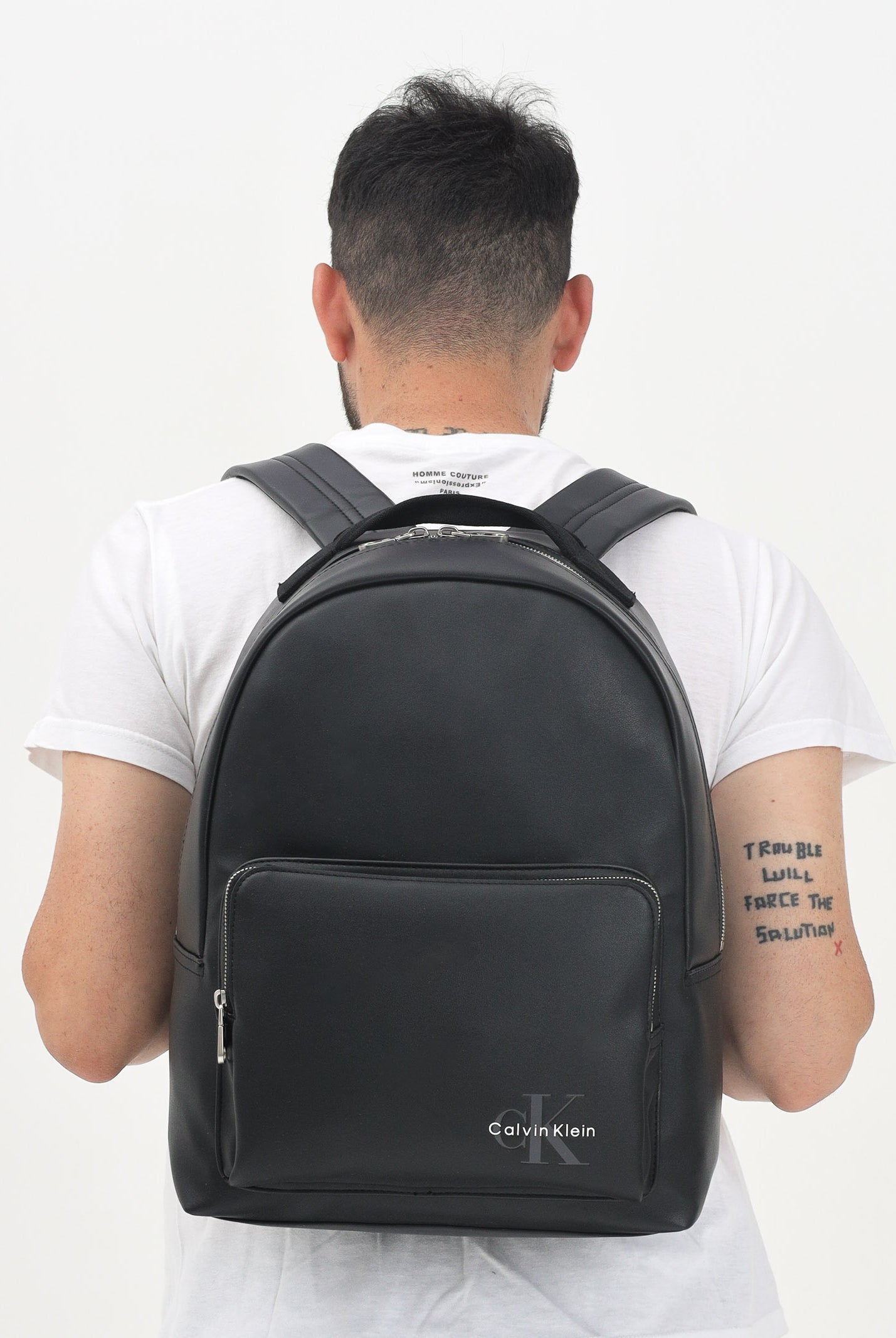 CALVIN KLEIN Zaino nero da uomo con logo LV04G3042G UB1 CALVIN KLEIN