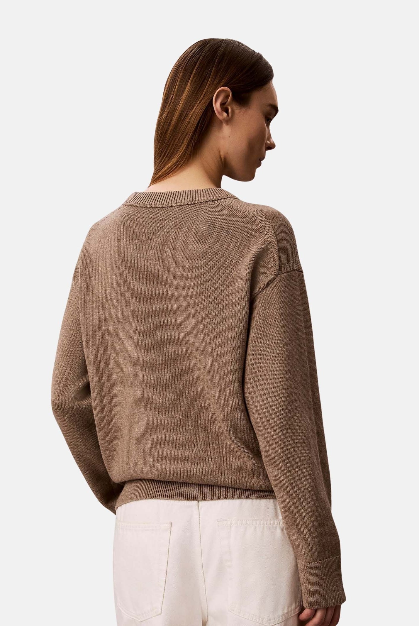 CALVIN KLEIN JEANS Maglia CONTRAST LOGO SWEATER marrone, da donna <BR/> LV044G313G TS7 CALVIN KLEIN JEANS