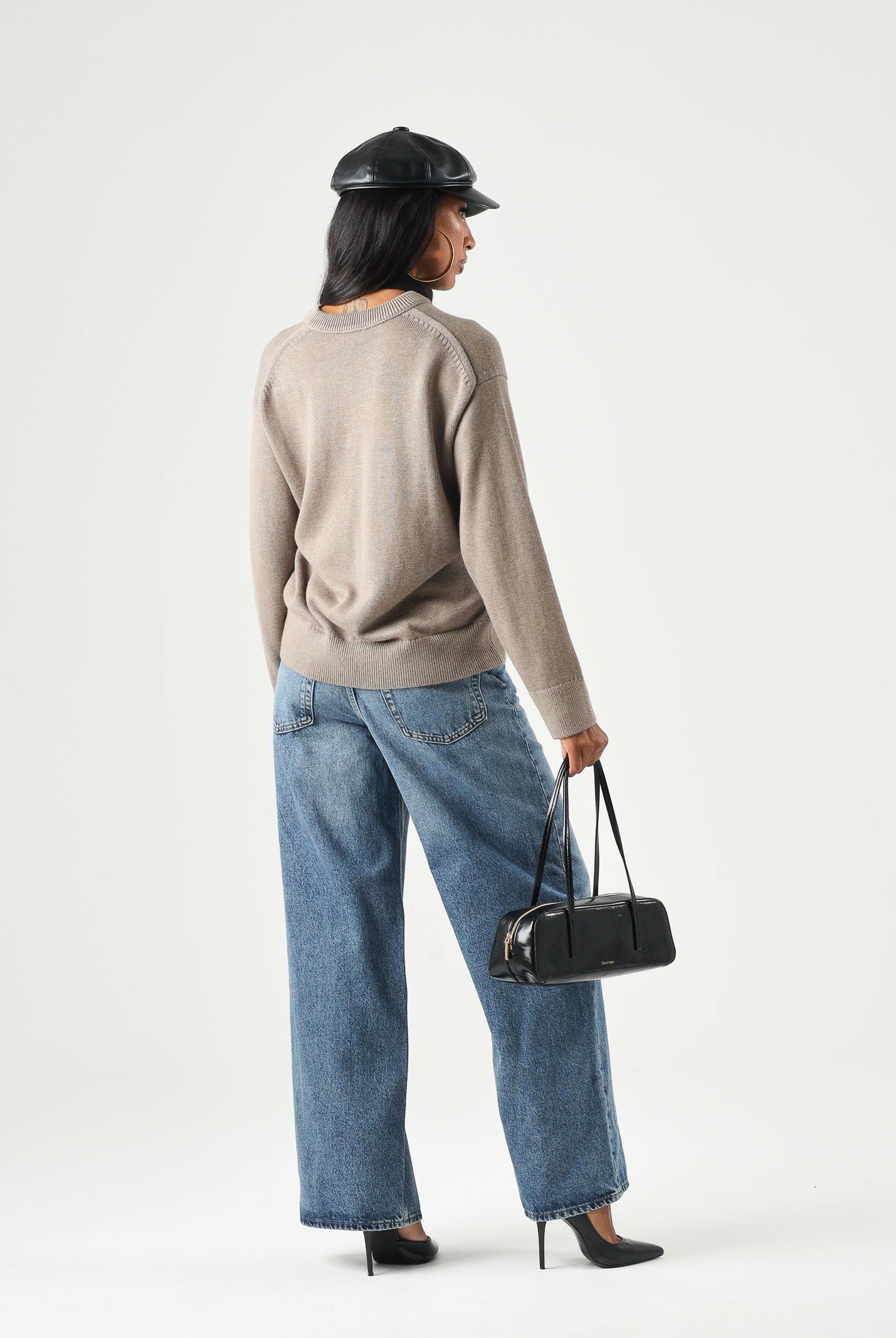 CALVIN KLEIN JEANS Maglia CONTRAST LOGO SWEATER marrone, da donna <BR/> LV044G313G TS7 CALVIN KLEIN JEANS