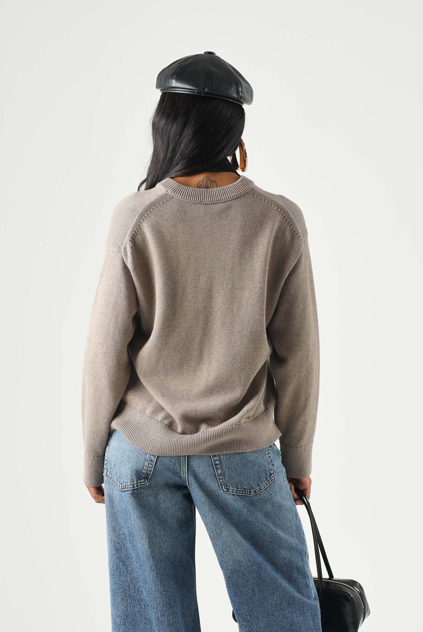 CALVIN KLEIN JEANS Maglia CONTRAST LOGO SWEATER marrone, da donna <BR/> LV044G313G TS7 CALVIN KLEIN JEANS
