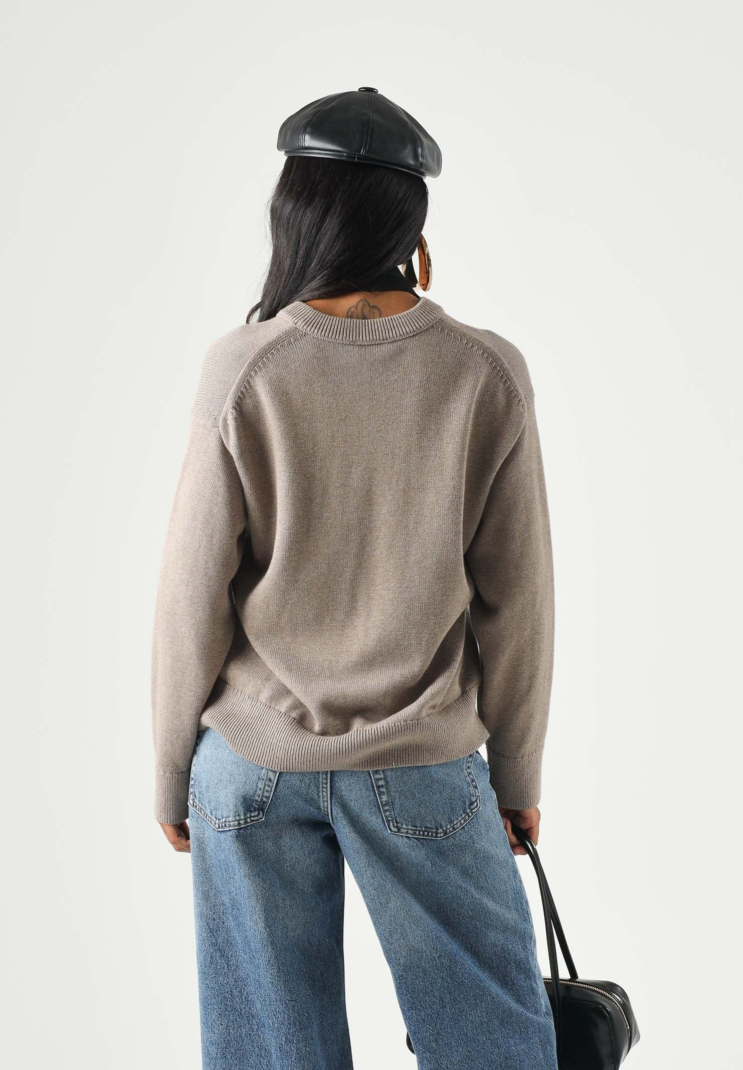 CALVIN KLEIN JEANS Maglia CONTRAST LOGO SWEATER marrone, da donna <BR/> LV044G313G TS7 CALVIN KLEIN JEANS