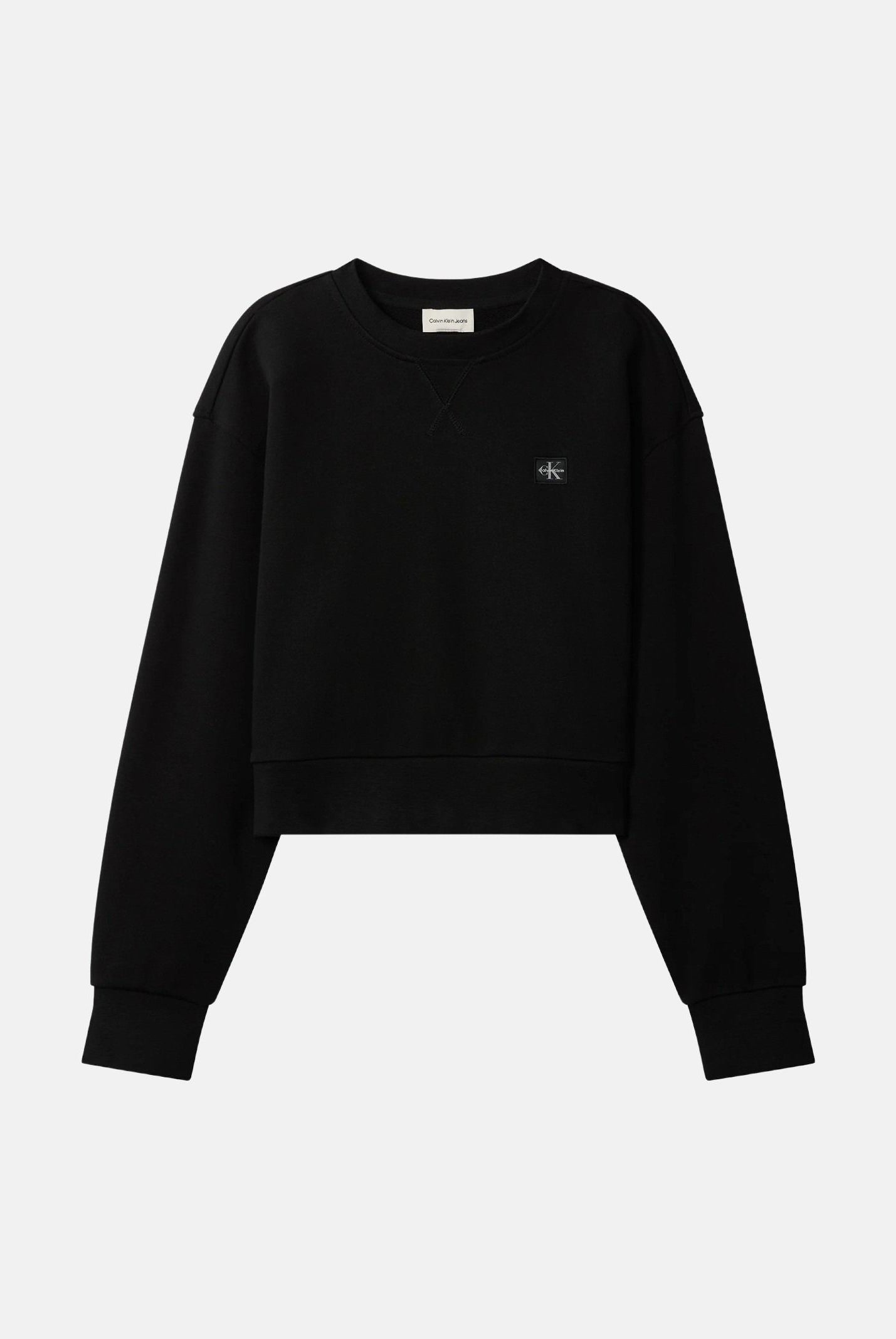 CALVIN KLEIN JEANS Felpa FRENCH TERRY, nera, da donna con logo CK minimal<BR/> LV047C911G UB1 CALVIN KLEIN JEANS