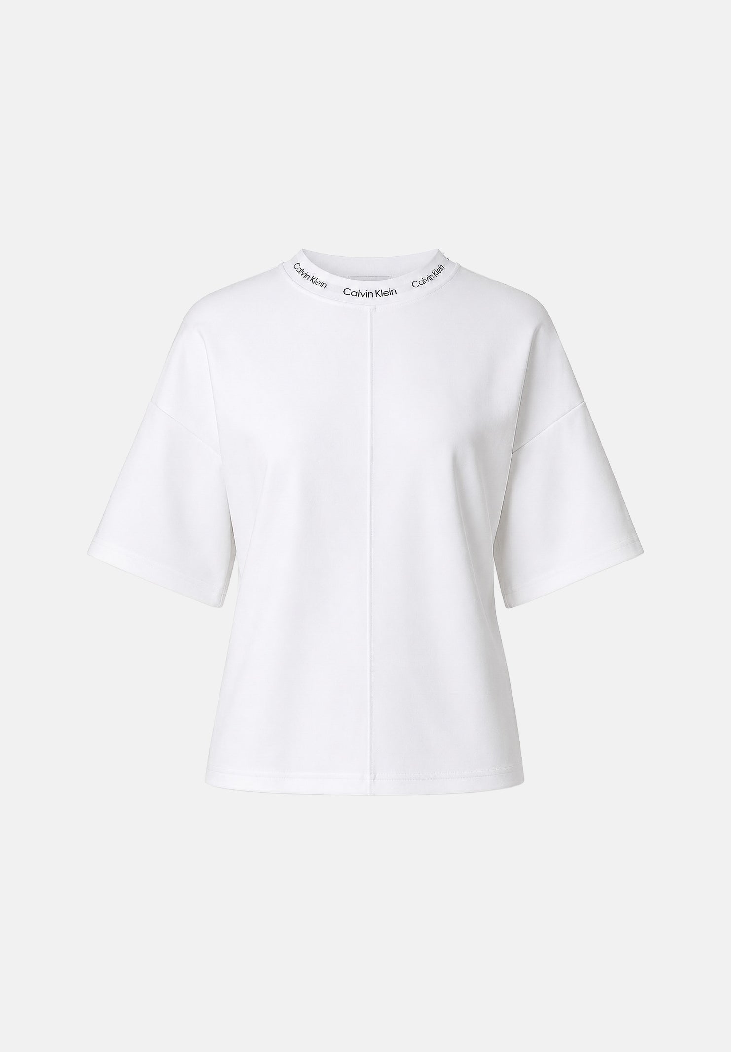 CALVIN KLEIN JEANS T-shirt color bright white bianca da donna con logo sul girocollo<BR/> LV047G235G YAF CALVIN KLEIN JEANS