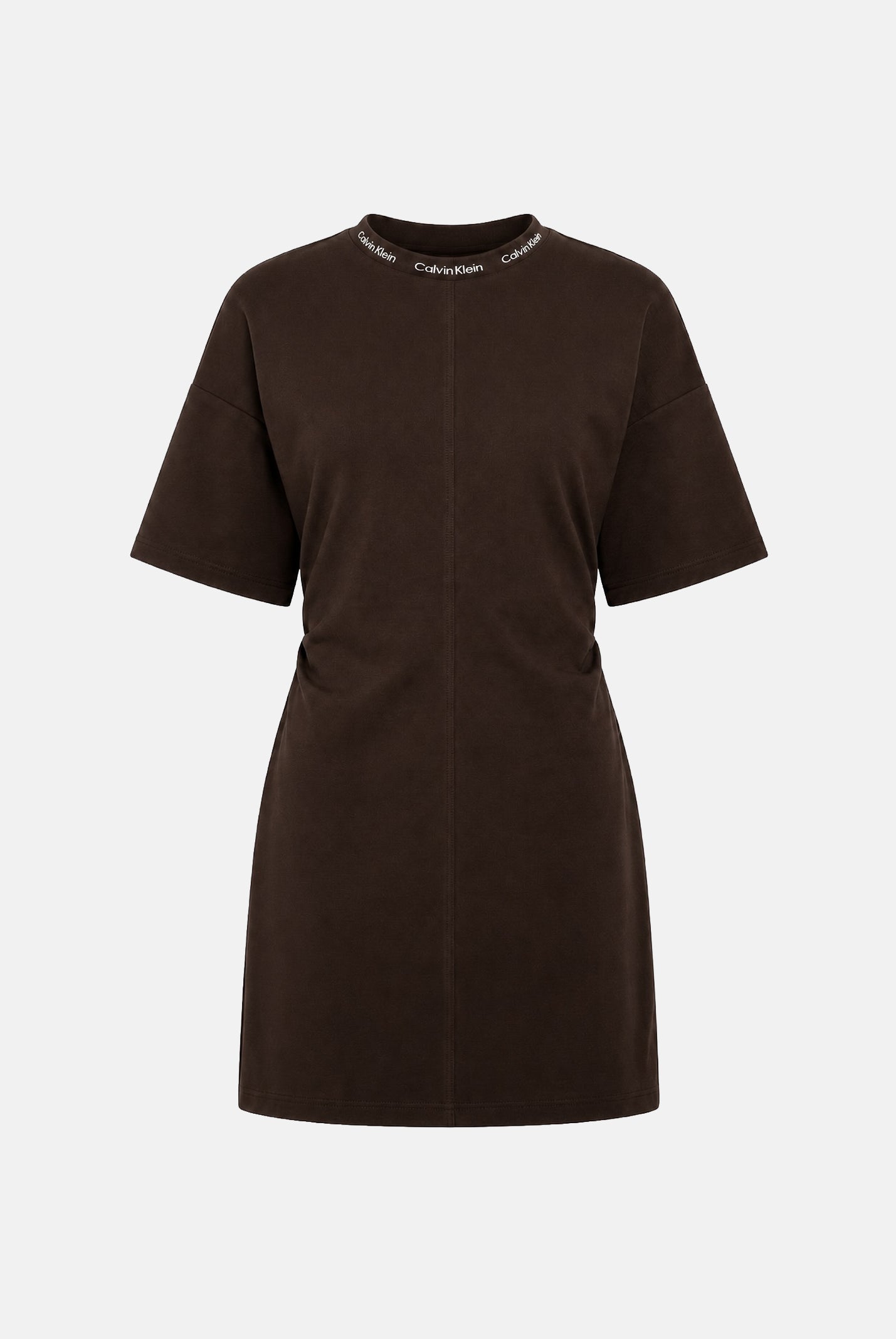 CALVIN KLEIN JEANS Abito corto SS LOGO marrone da donna Dress con motivo in tinta unita e dettaglio logo sul girocollo LV047G251G TO2 CALVIN KLEIN JEANS