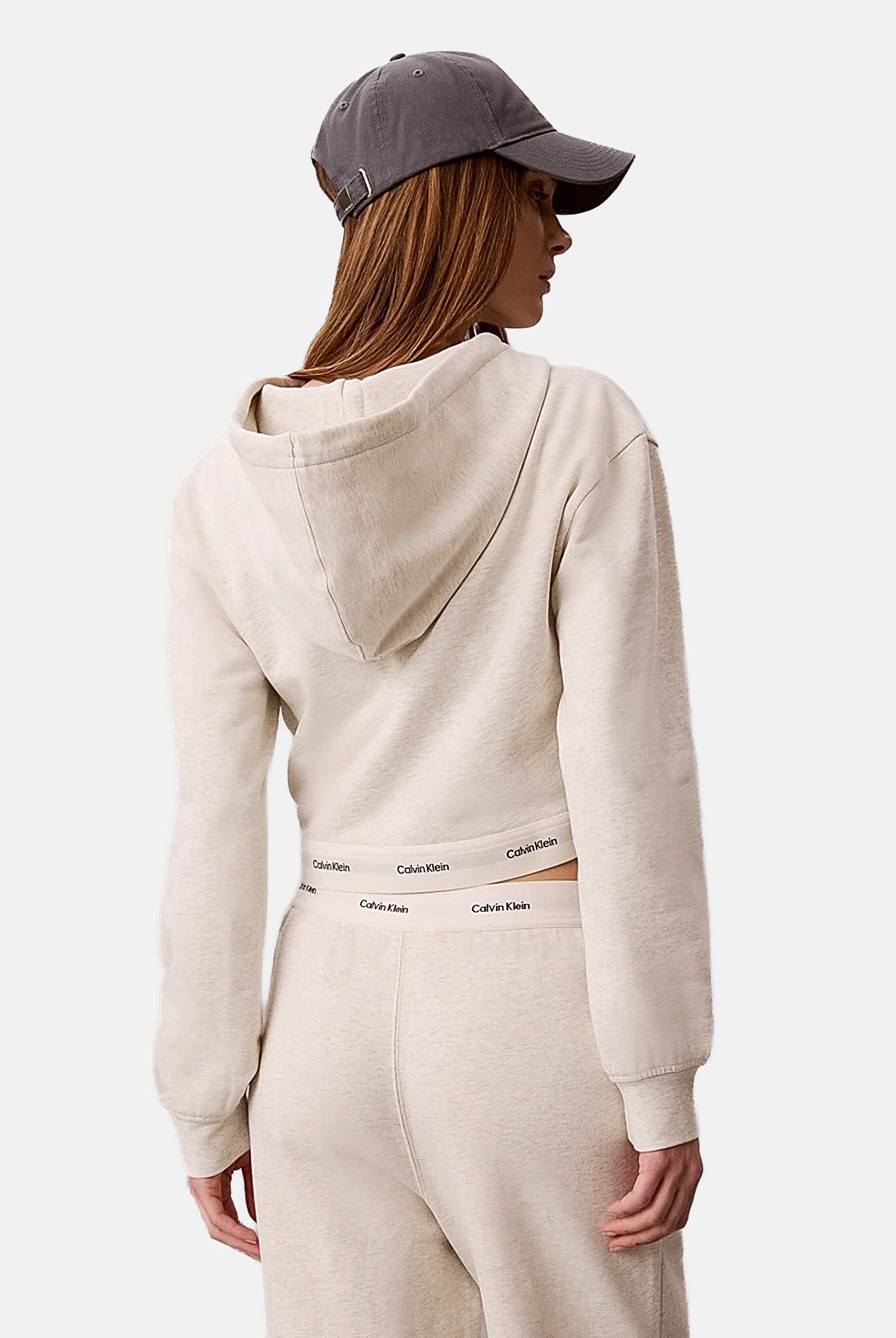 CALVIN KLEIN JEANS Felpa LS TERRY vaniglia,panna, da donna con zip e cappuccio, <BR/> LV047G252G P4P CALVIN KLEIN JEANS