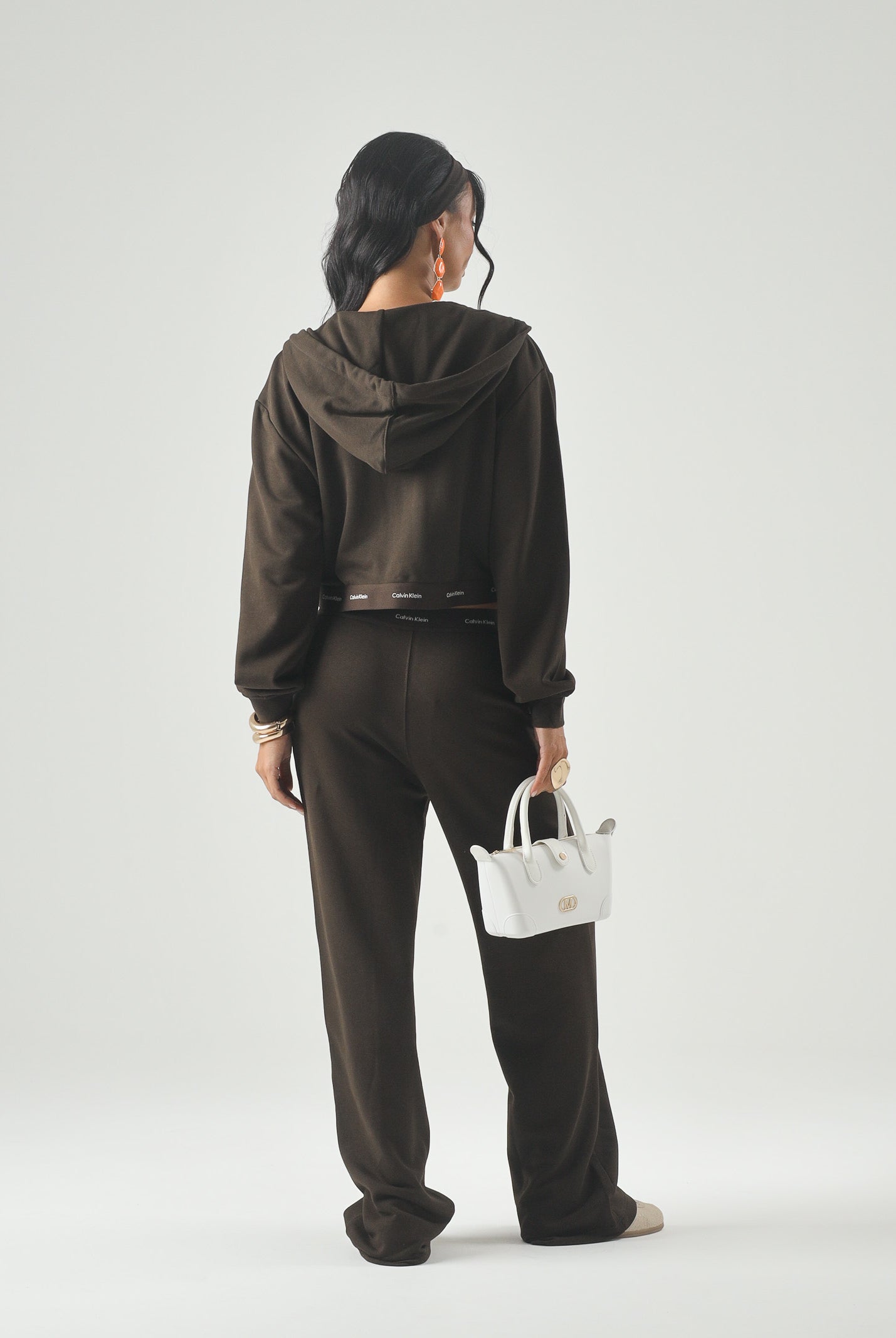 CALVIN KLEIN JEANS Pantaloni Logo Waistband Wide Leg Joggers dark coffee marrone, colore basico marrone, donna. LV047G253G TO2 CALVIN KLEIN JEANS