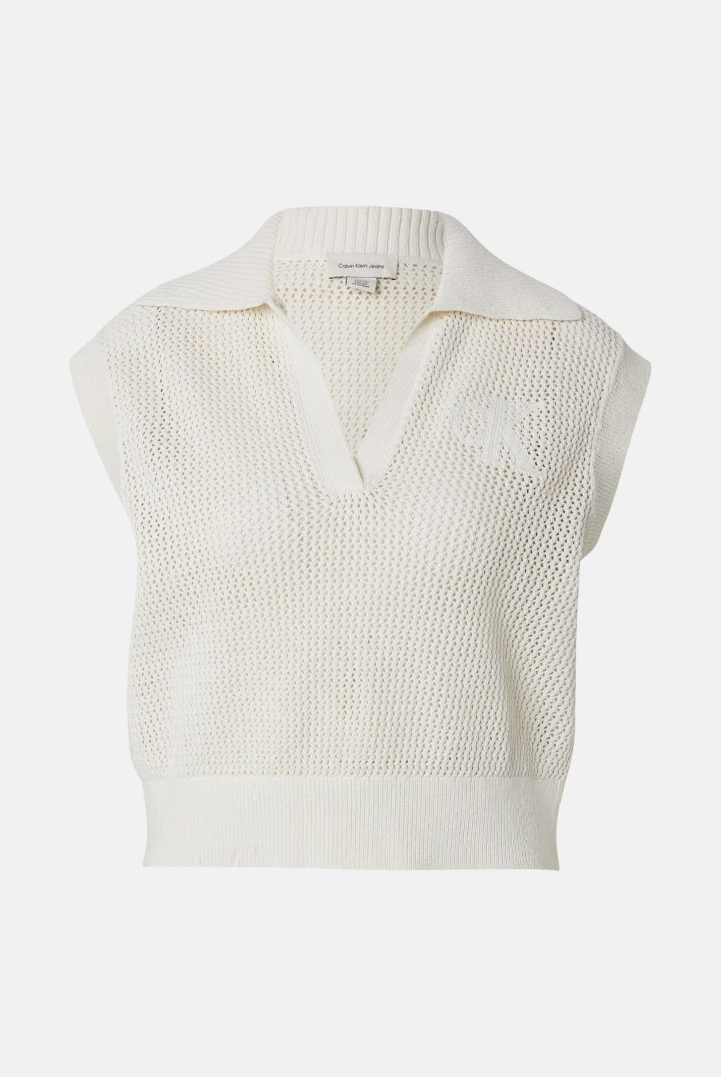 CALVIN KLEIN JEANS Gilet crochet croppedd Vest Tofu avorio da donna con dettagli traforati. LV047G303G YAS CALVIN KLEIN JEANS