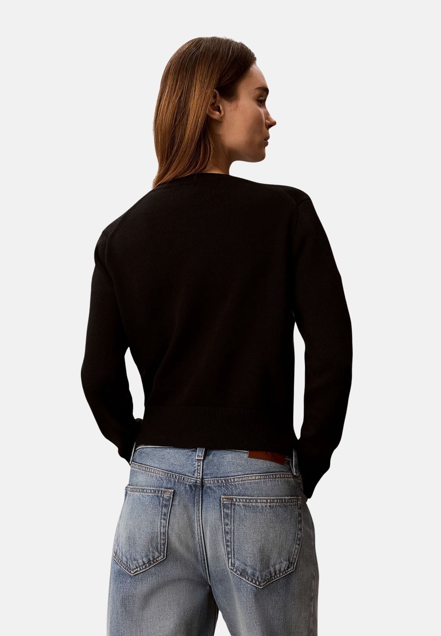 CALVIN KLEIN JEANS Maglia LOGO OUTLINE, nero da donna <BR/> LV047G322G UB1 CALVIN KLEIN JEANS