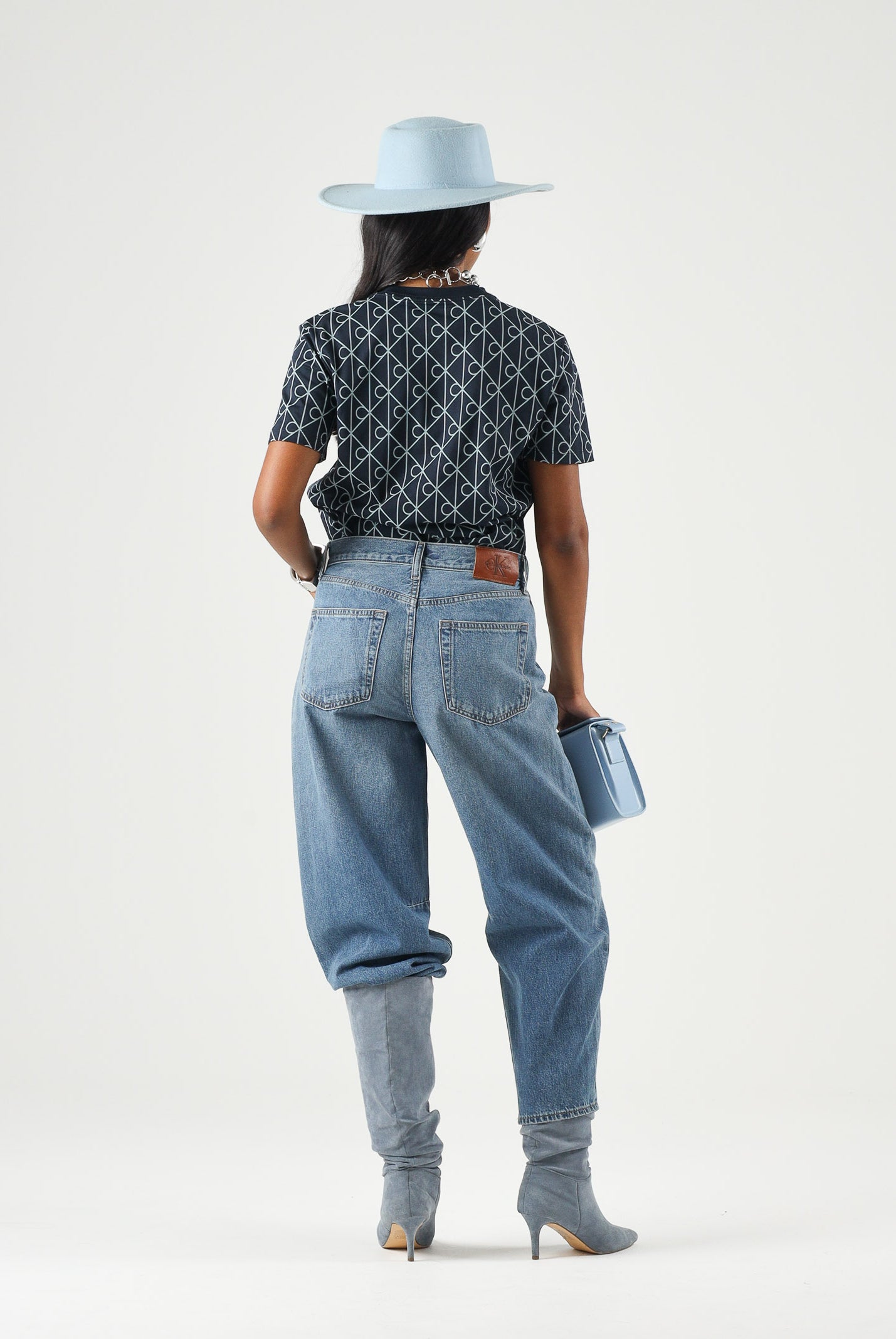 CALVIN KLEIN JEANS Jeans BARREL CROPPED, airway blu da donna <BR/> LV047G748G YRE CALVIN KLEIN JEANS
