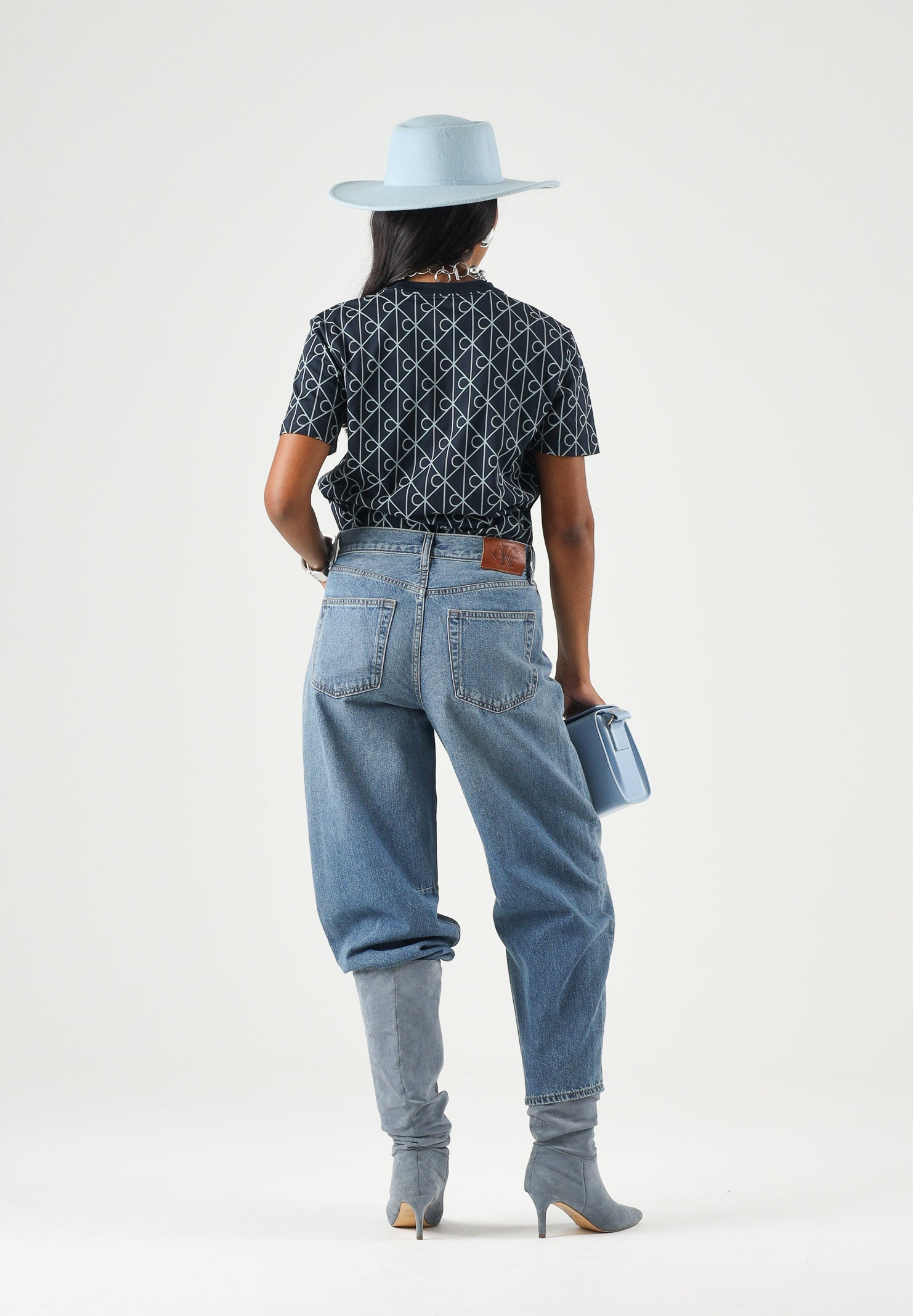 CALVIN KLEIN JEANS Jeans BARREL CROPPED, airway blu da donna <BR/> LV047G748G YRE CALVIN KLEIN JEANS