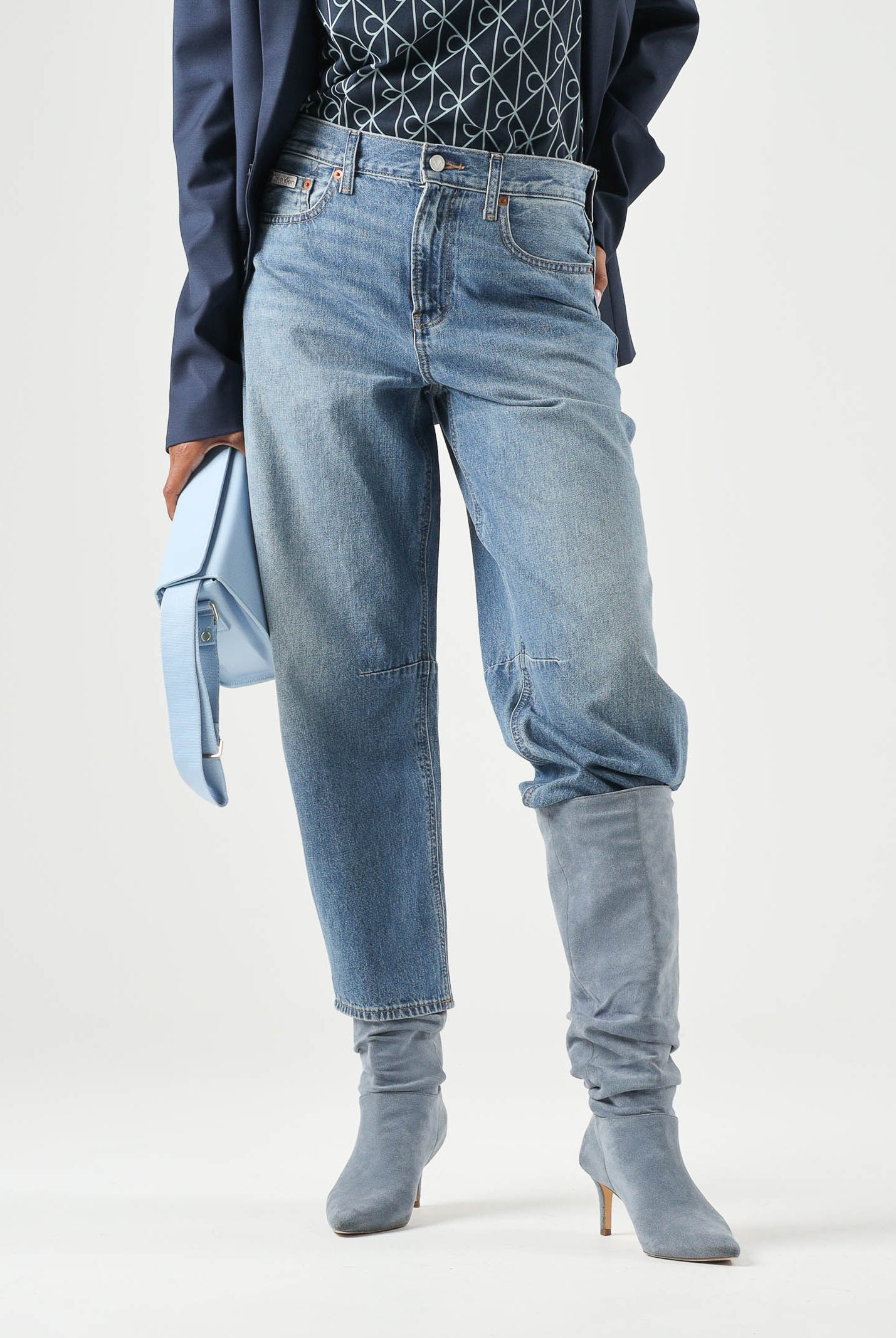 CALVIN KLEIN JEANS Jeans BARREL CROPPED, airway blu da donna <BR/> LV047G748G YRE CALVIN KLEIN JEANS