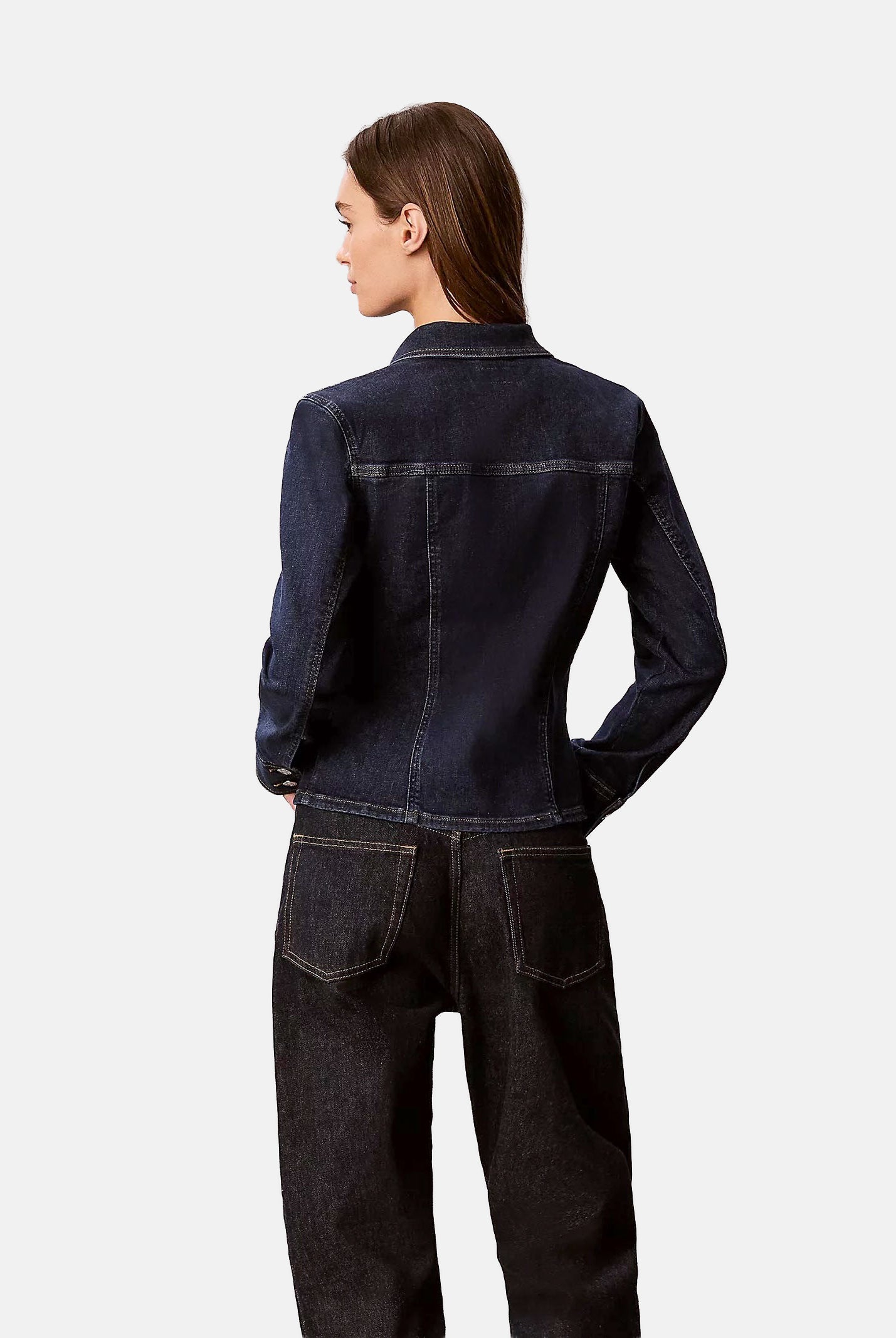 CALVIN KLEIN JEANS Giubbotto di jeans SCULPT TRUCKER in denim blu da donna <BR/> LV047G749G N8D CALVIN KLEIN JEANS