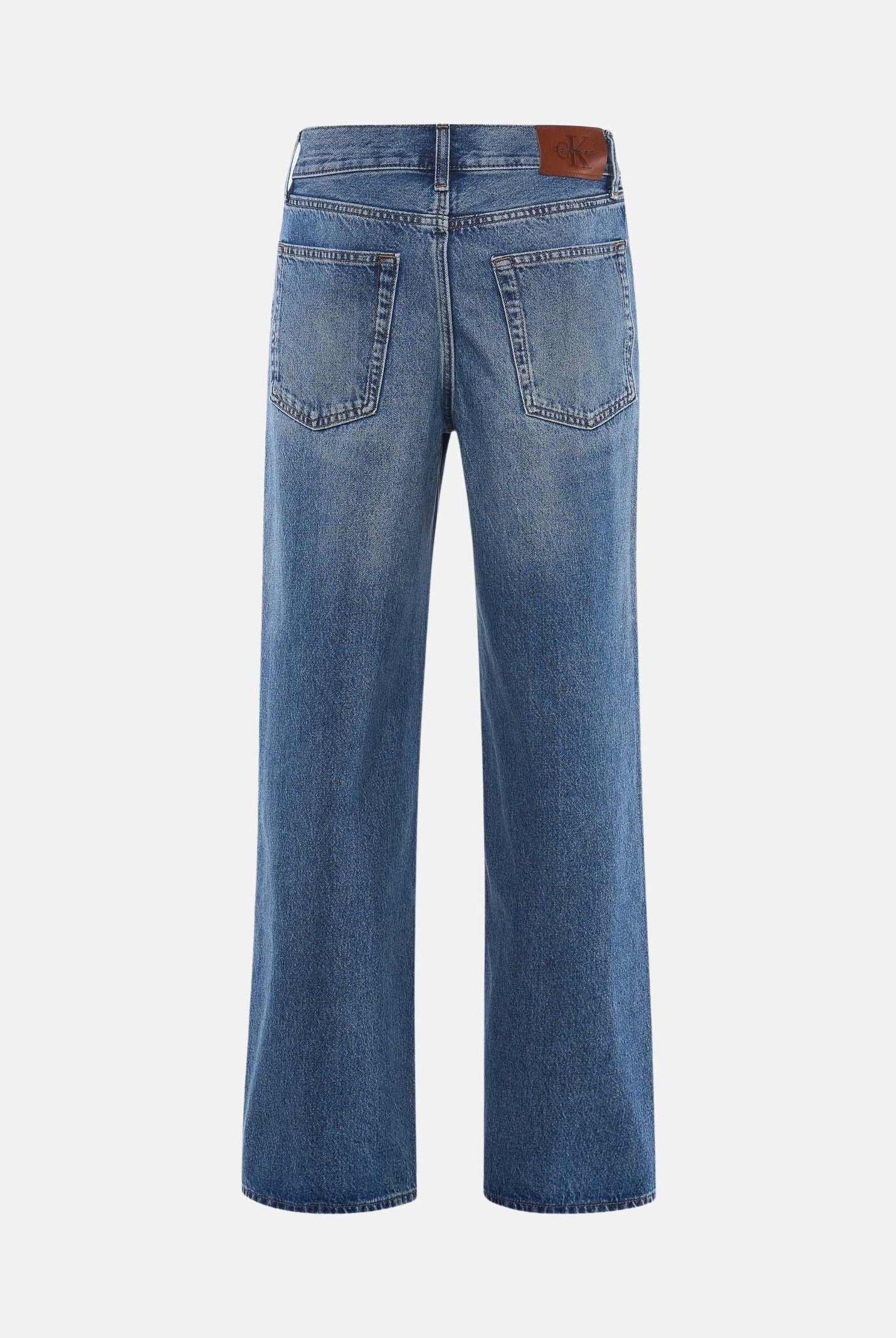 CALVIN KLEIN JEANS Jeans airway blu da donna con lavaggio denim effetto used e gamba ampia cropped. LV047G912G YRE CALVIN KLEIN JEANS