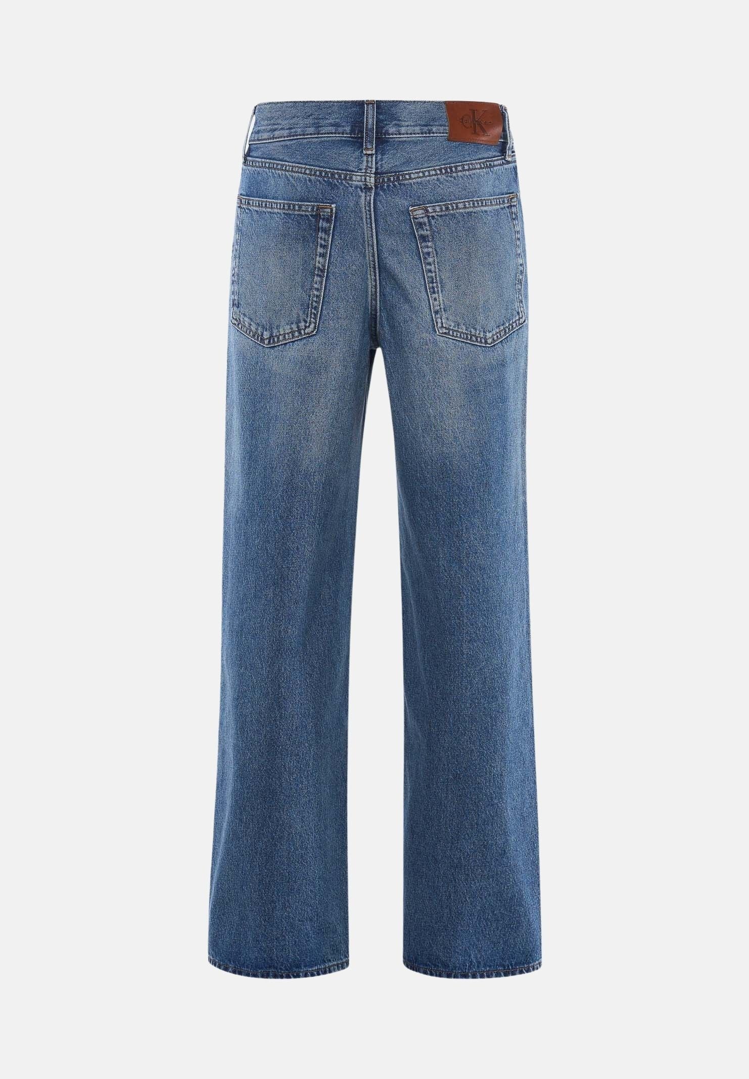 CALVIN KLEIN JEANS Jeans airway blu da donna con lavaggio denim effetto used e gamba ampia cropped. LV047G912G YRE CALVIN KLEIN JEANS