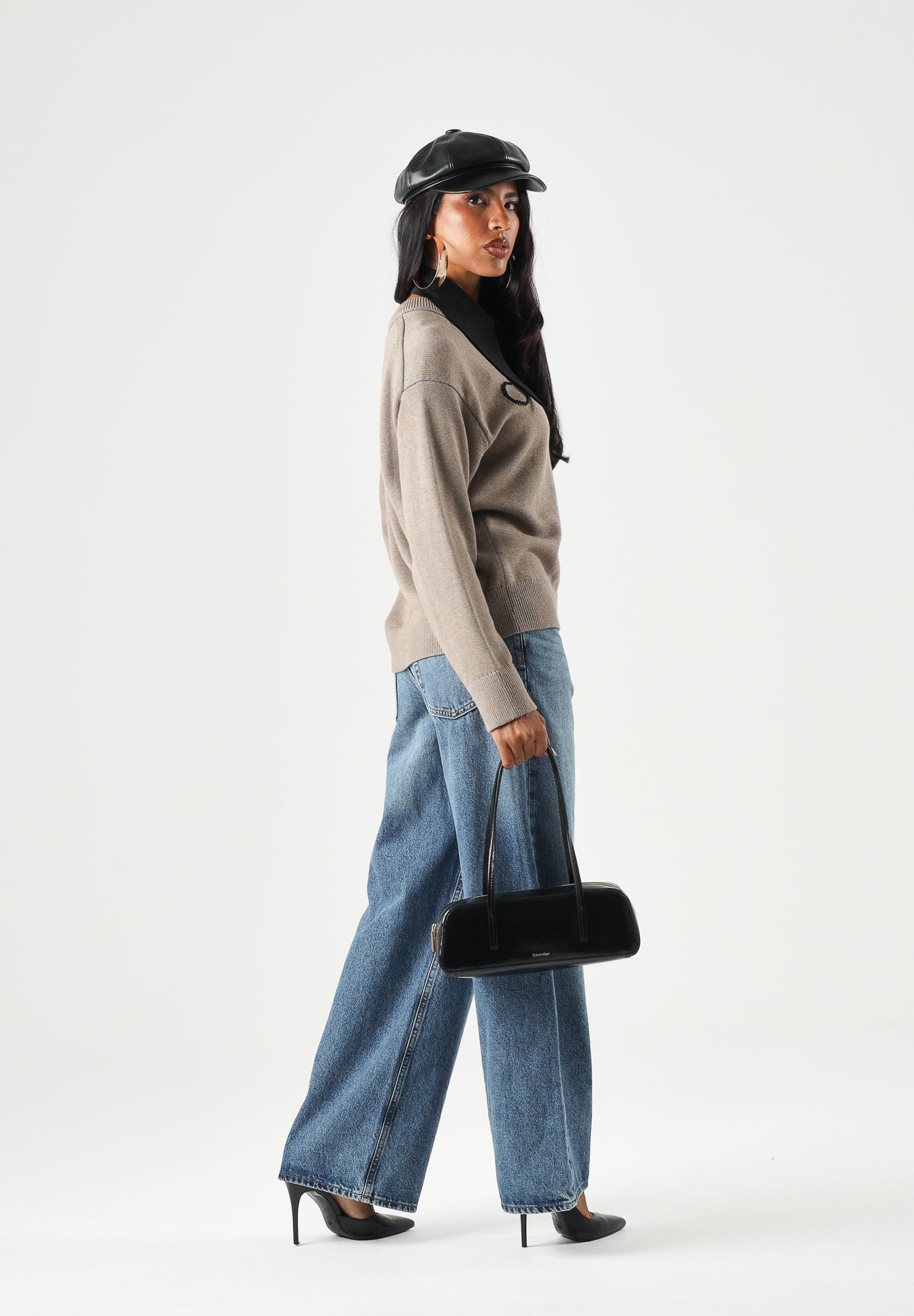 CALVIN KLEIN JEANS Jeans airway blu da donna con lavaggio denim effetto used e gamba ampia cropped. LV047G912G YRE CALVIN KLEIN JEANS