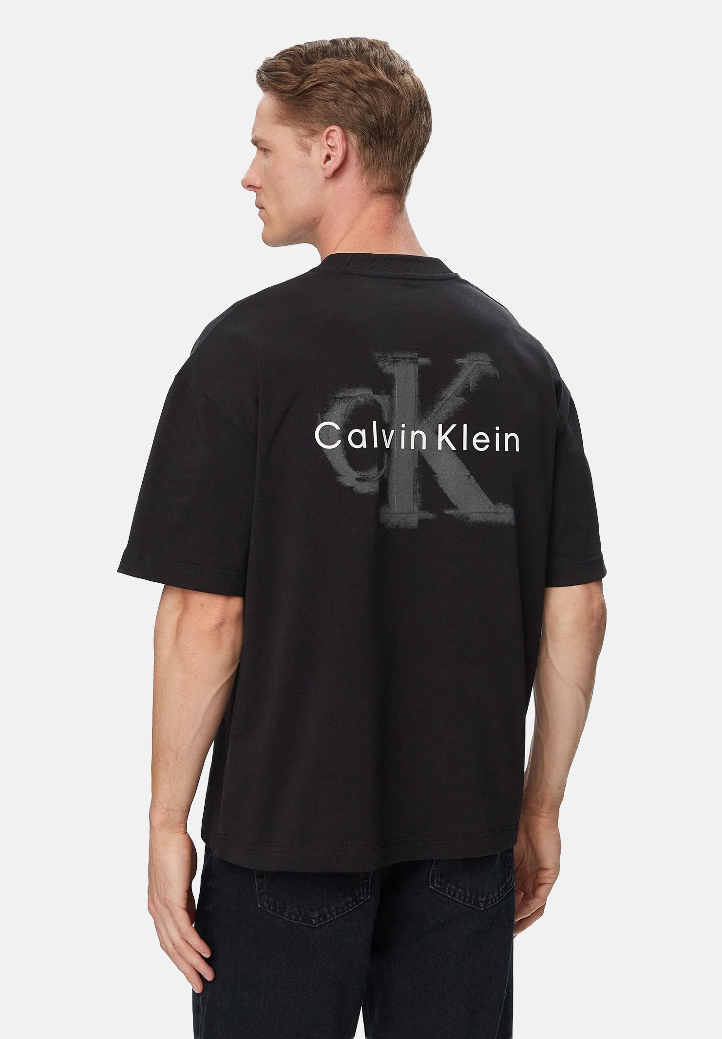 CALVIN KLEIN JEANS T-shirt EMBOSSED colore Black, nero, da uomo. LV04RAB806 UB1 CALVIN KLEIN JEANS