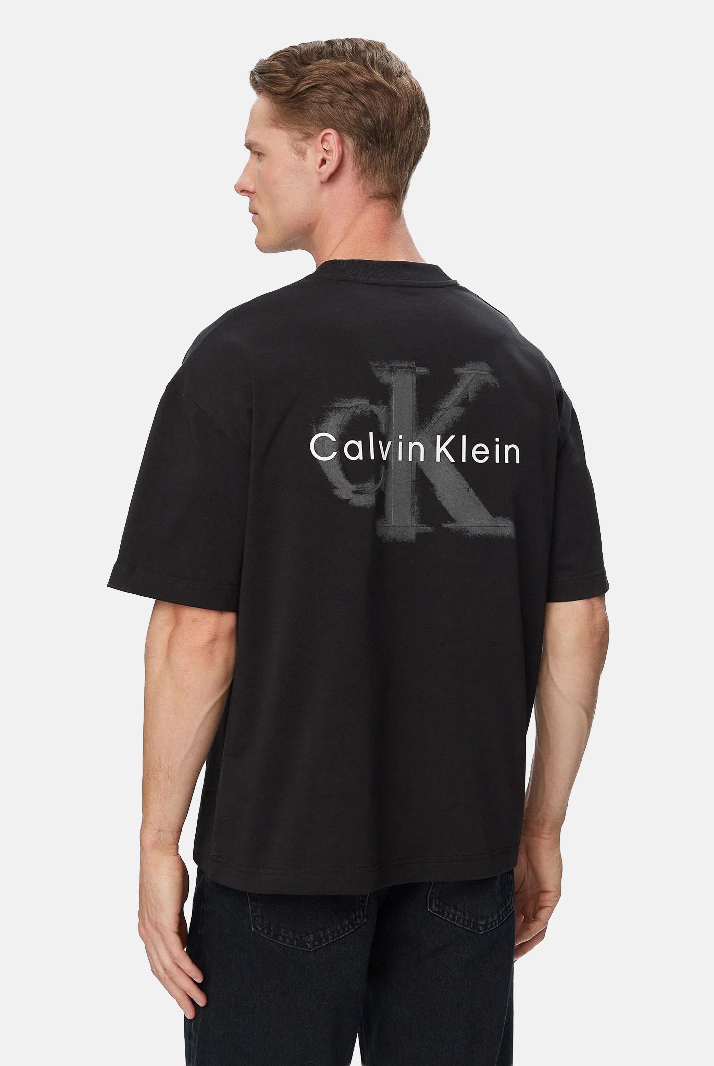 CALVIN KLEIN JEANS T-shirt EMBOSSED colore Black, nero, da uomo. LV04RAB806 UB1 CALVIN KLEIN JEANS