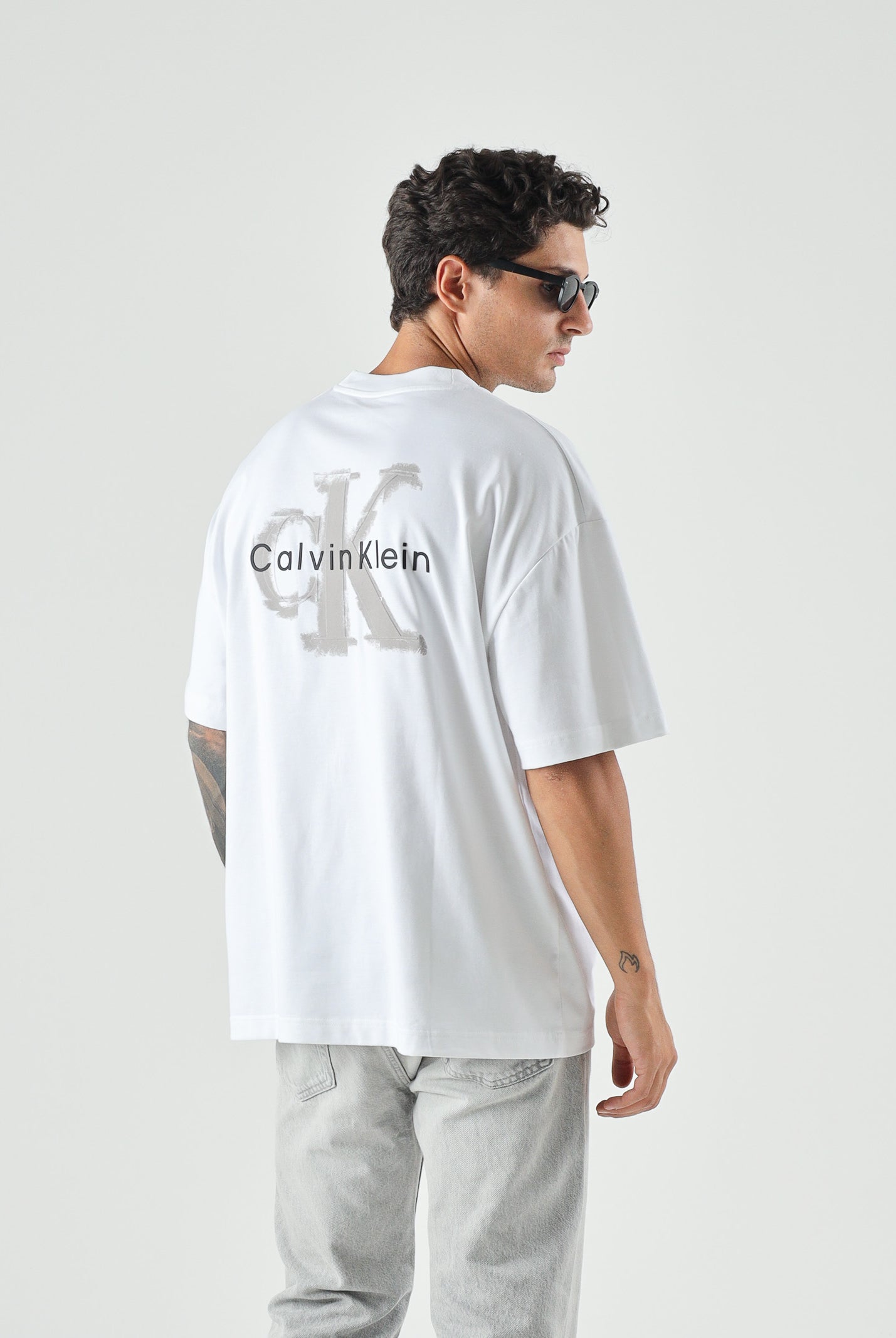 CALVIN KLEIN JEANS T-shirt EMBOSSED bright white bianca da uomo<BR/> LV04RAB806 YAF CALVIN KLEIN JEANS