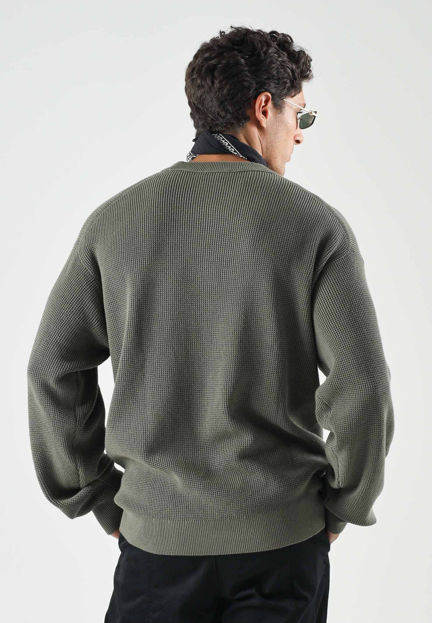CALVIN KLEIN JEANS Maglione in cotone a nido d'ape colore Dusty Olive, verde oliva, da uomo LV04RD313G LDY CALVIN KLEIN JEANS