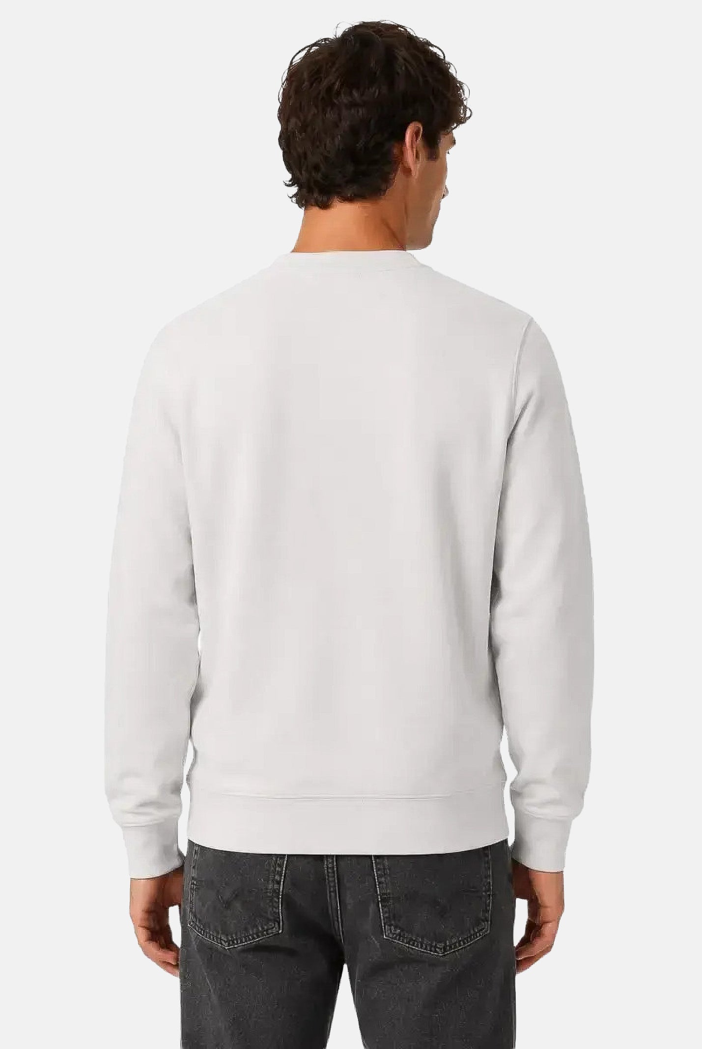 CALVIN KLEIN JEANS Felpa girocollo pumice stone, grigio chiaro da uomo con patch logo LV04RG268G PSX CALVIN KLEIN JEANS
