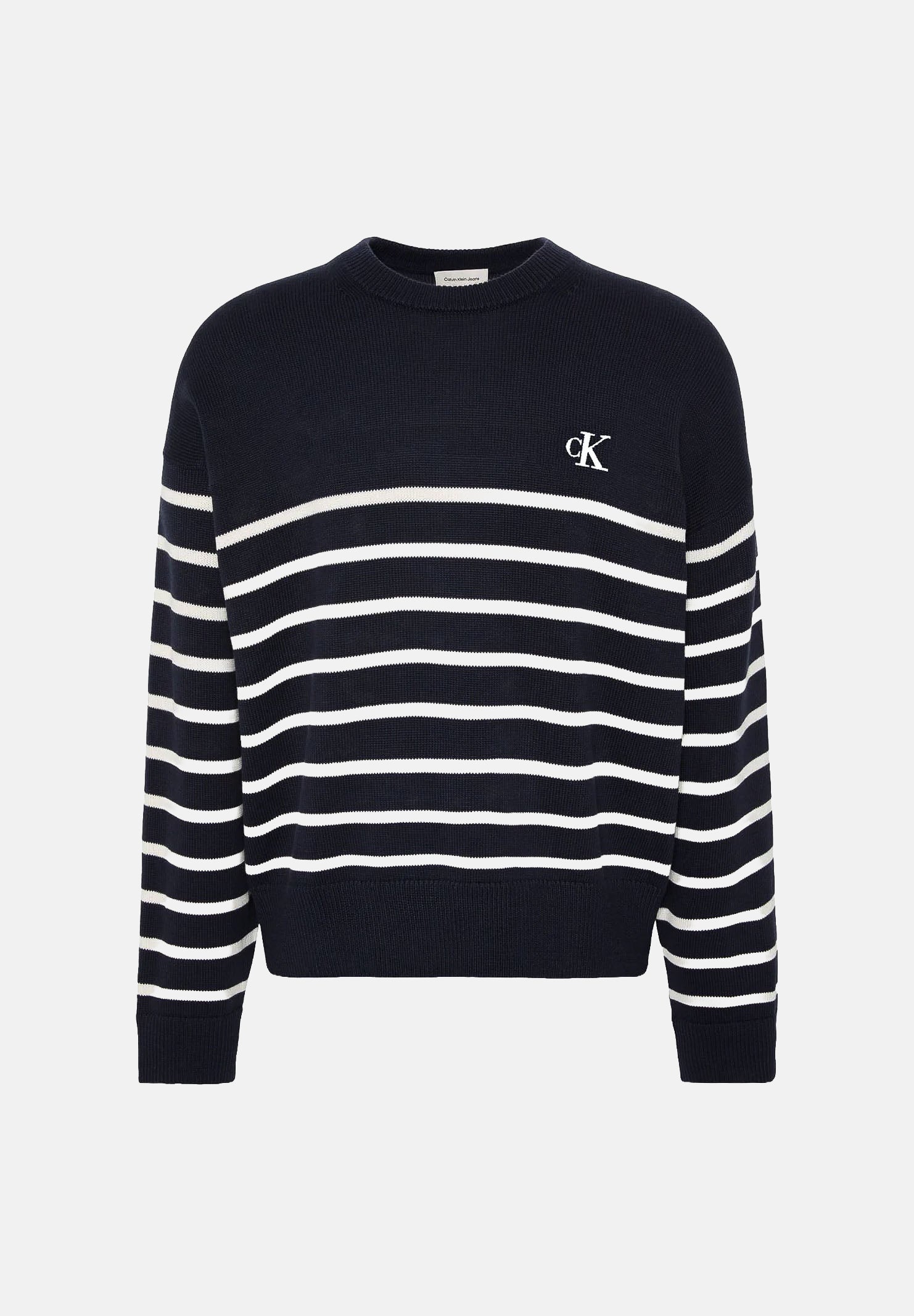CALVIN KLEIN JEANS Maglione girocollo Dark Sapphire, blu navy da uomo. LV04RG305G CEF CALVIN KLEIN JEANS