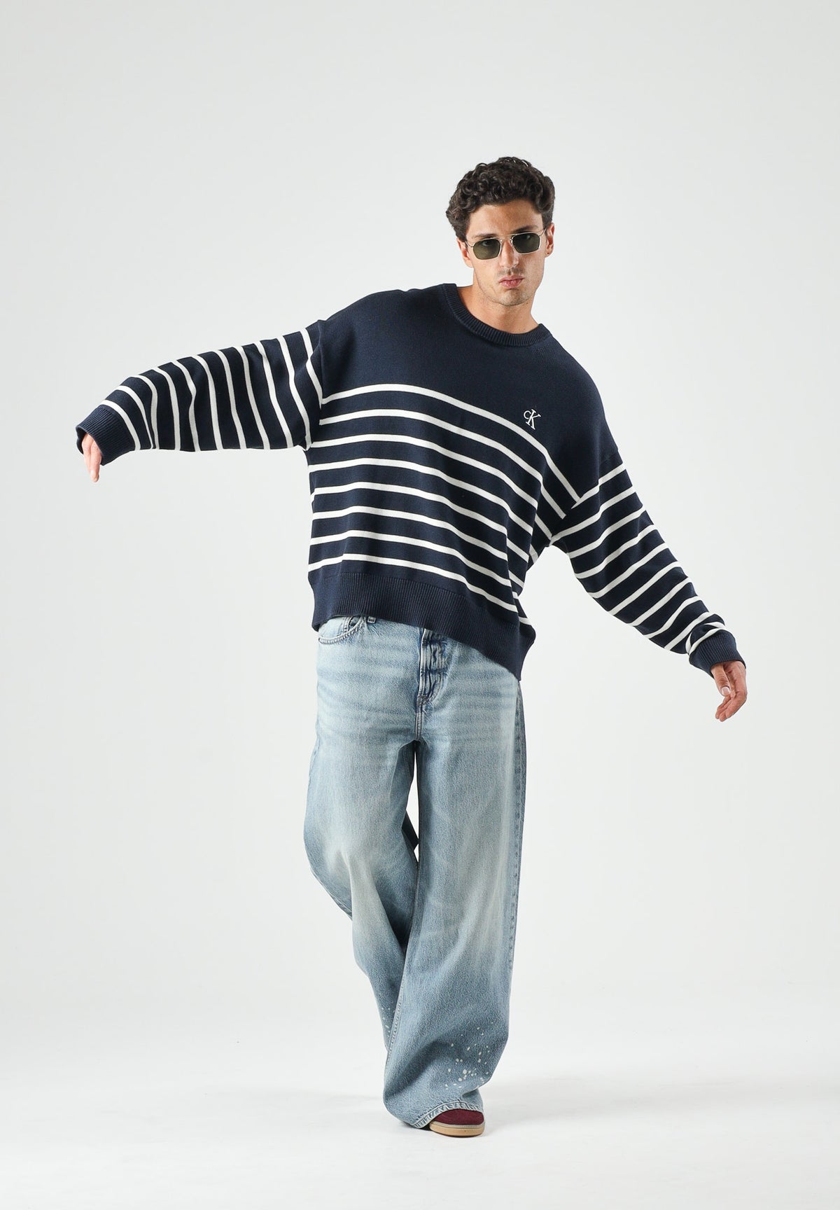 CALVIN KLEIN JEANS Maglione girocollo Dark Sapphire, blu navy da uomo. LV04RG305G CEF CALVIN KLEIN JEANS