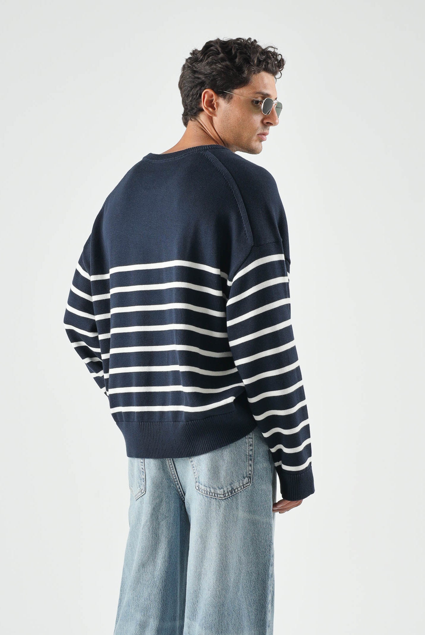 CALVIN KLEIN JEANS Maglione girocollo Dark Sapphire, blu navy da uomo. LV04RG305G CEF CALVIN KLEIN JEANS