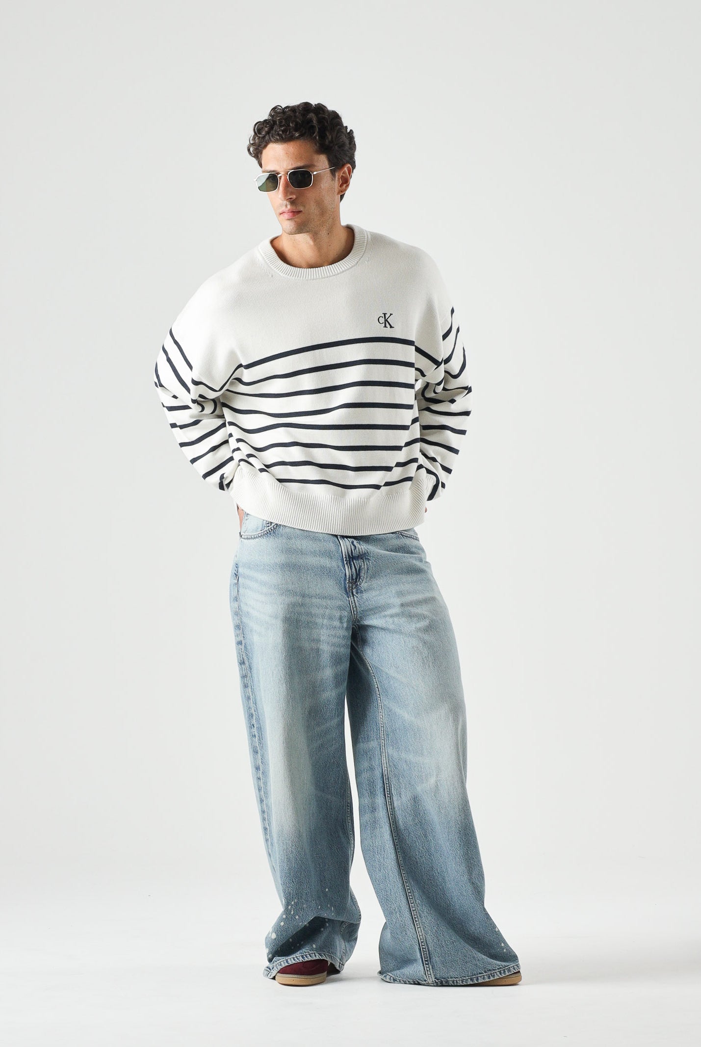 CALVIN KLEIN JEANS Maglione girocollo colore Tofu, beige chiaro da uomo. LV04RG305G YAS CALVIN KLEIN JEANS